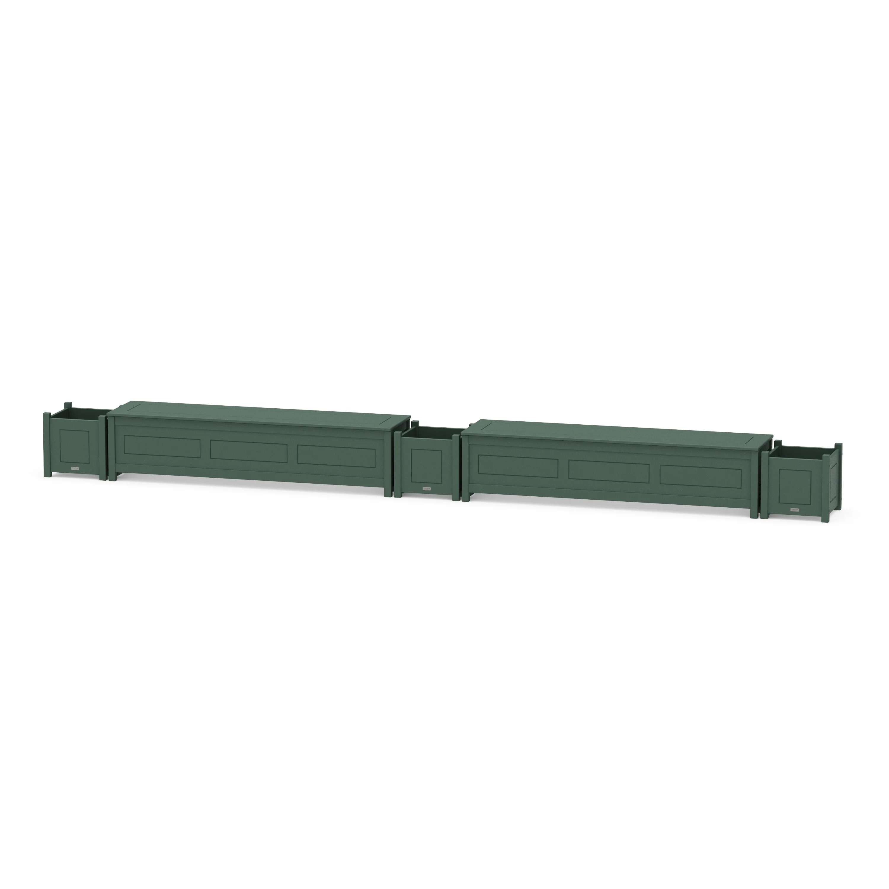 72" Country Living Straight Double Planter Storage Bench Set - Image 4