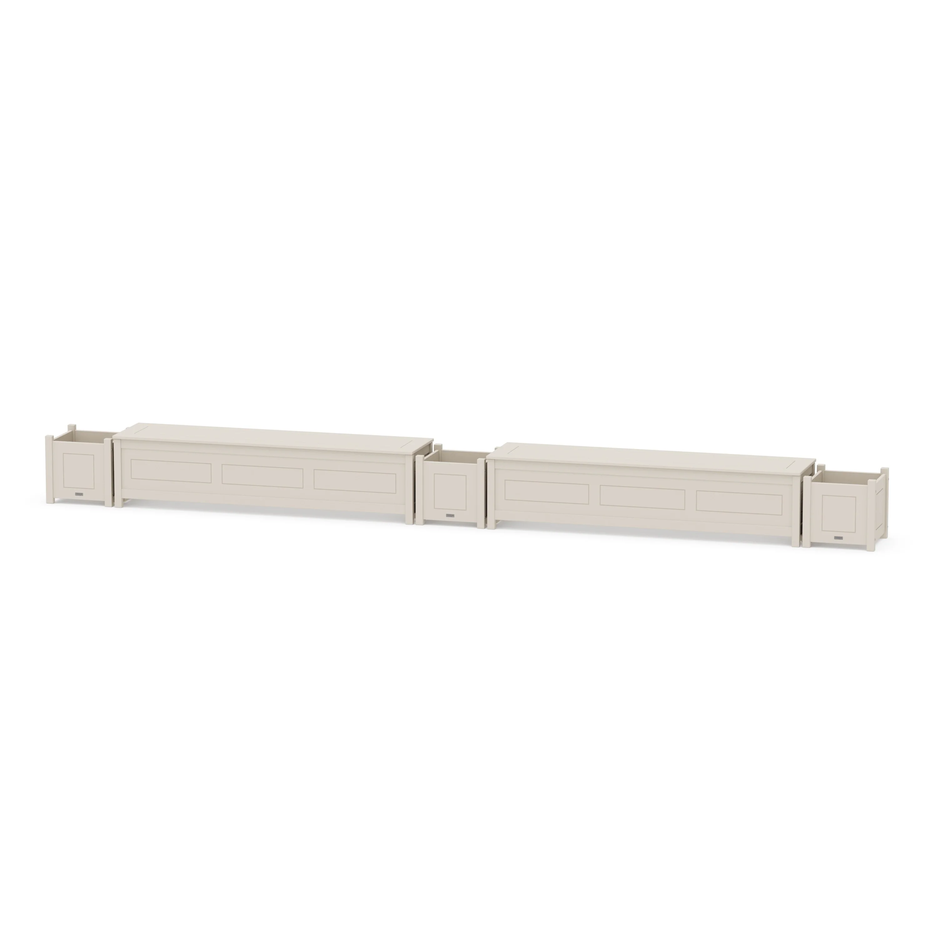 72" Country Living Straight Double Planter Storage Bench Set - Image 5