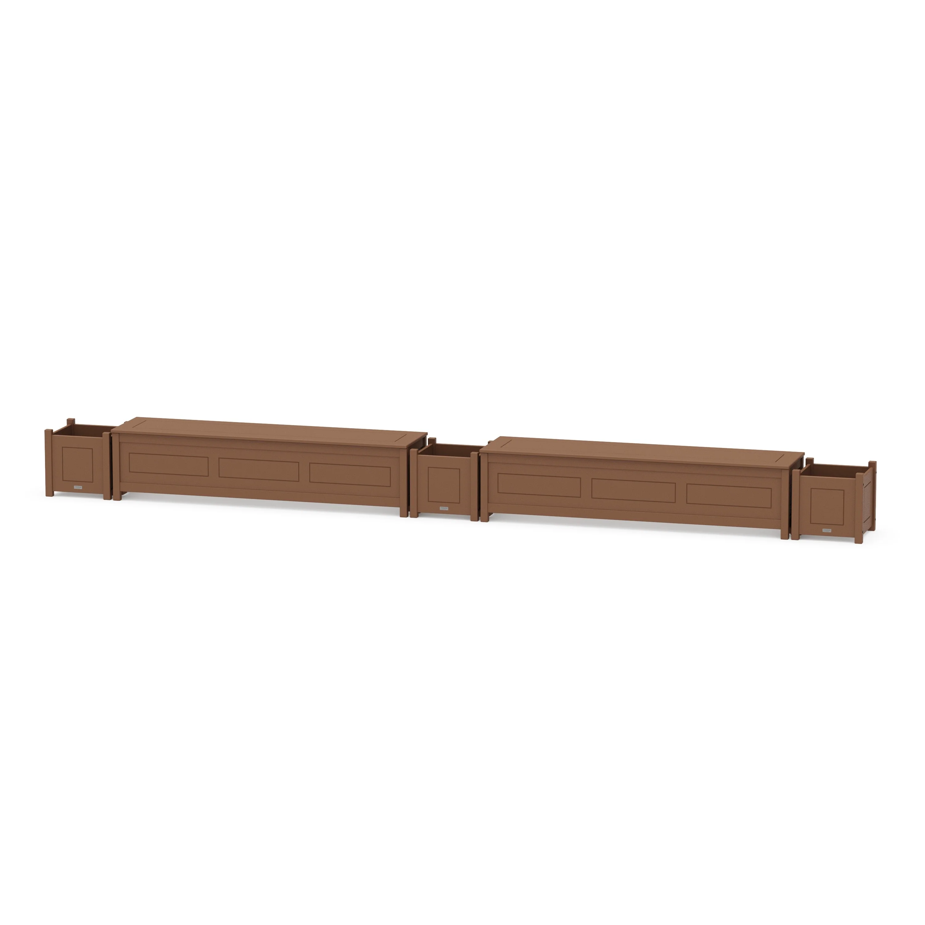 72" Country Living Straight Double Planter Storage Bench Set - Image 6
