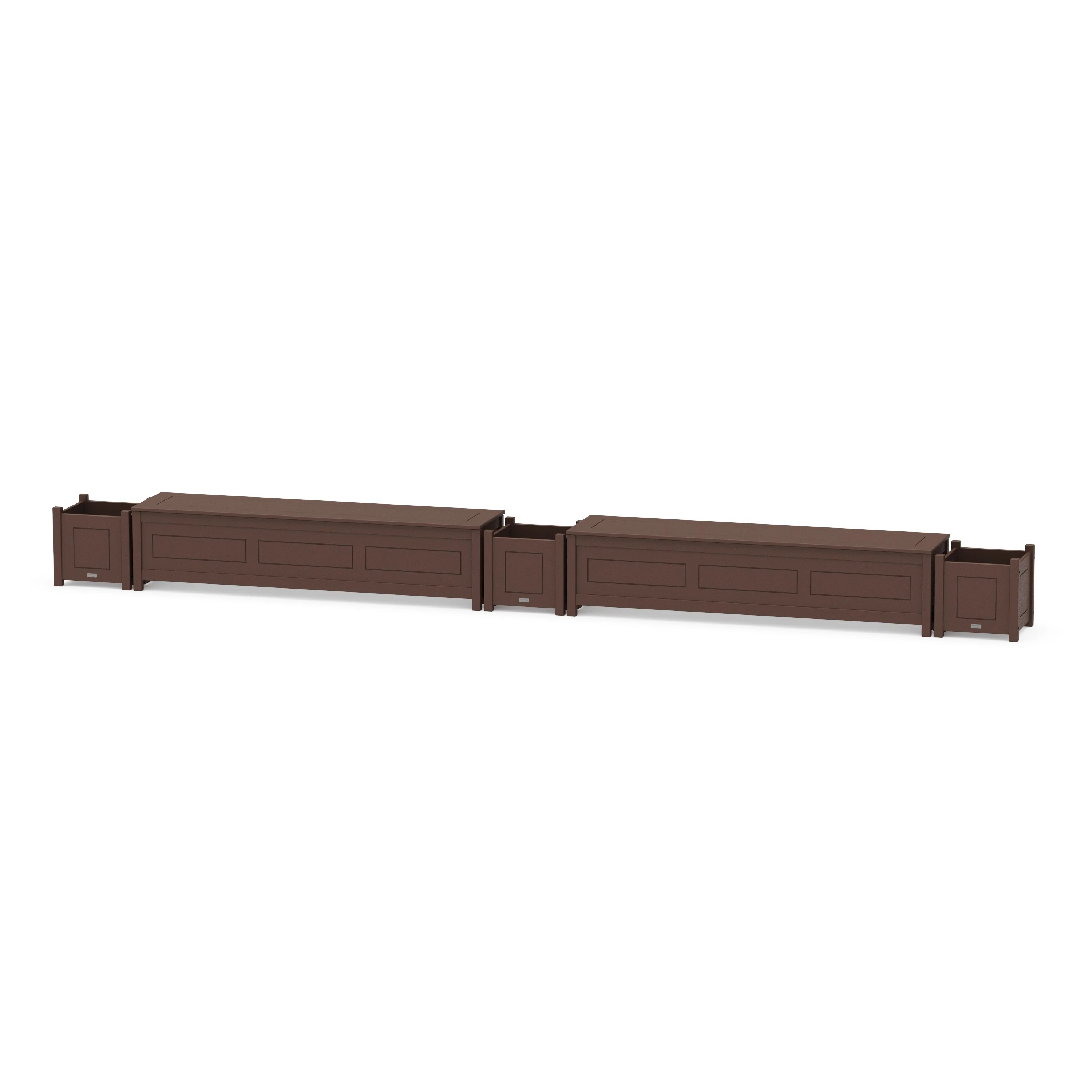 72" Country Living Straight Double Planter Storage Bench Set - Image 7