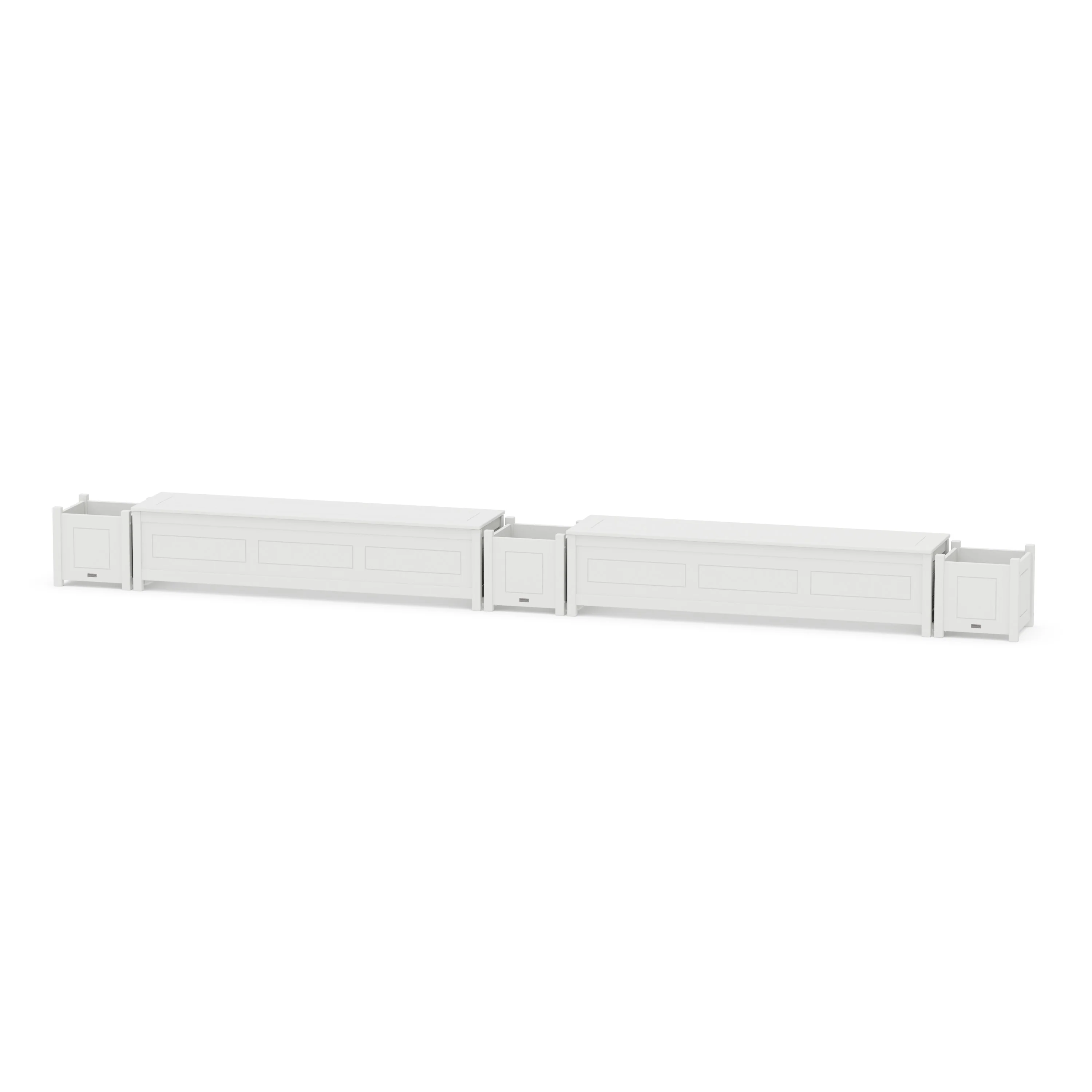 72" Country Living Straight Double Planter Storage Bench Set - Image 8
