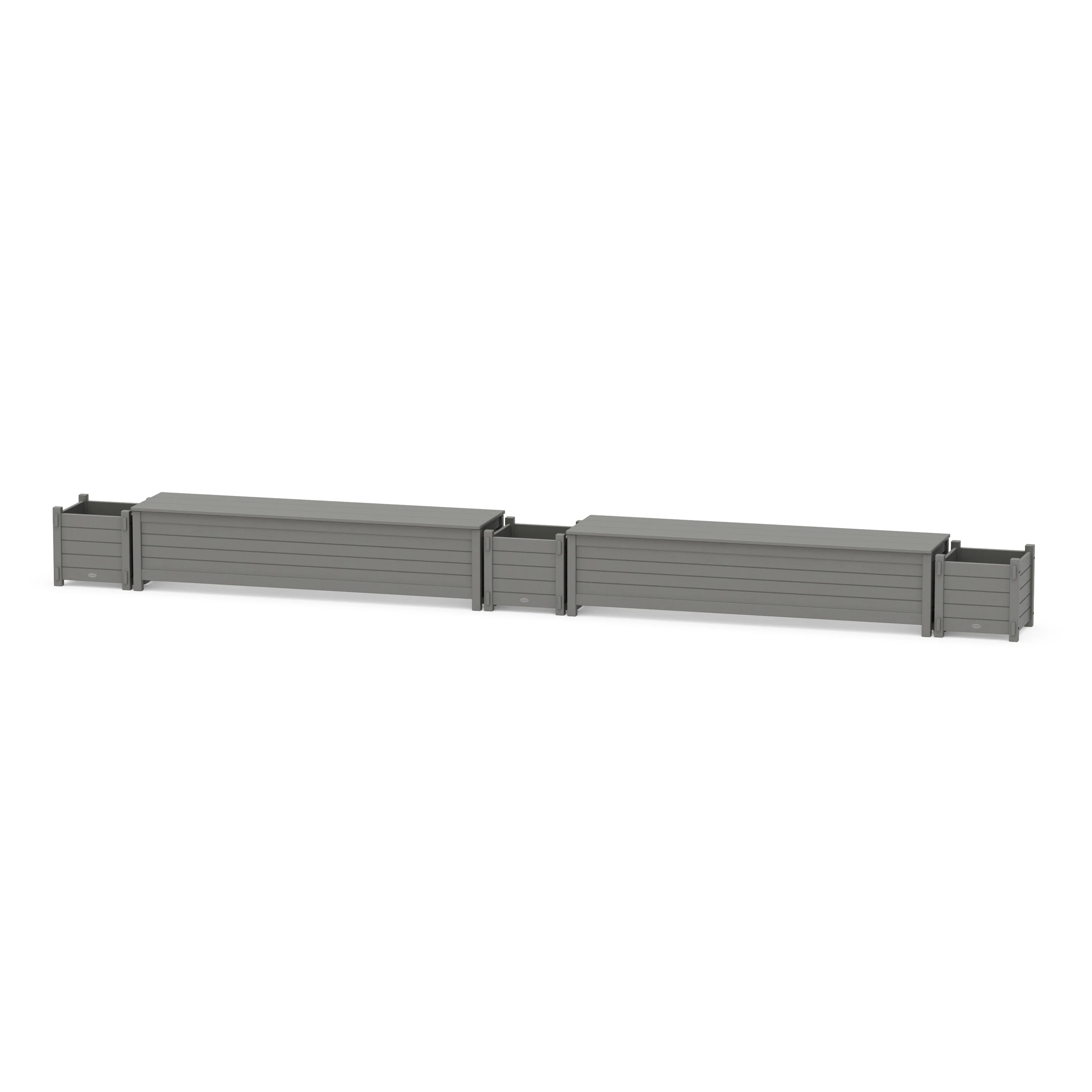 72" Nautical L- Shaped Planter Storage Bench Corner Set - Image 2