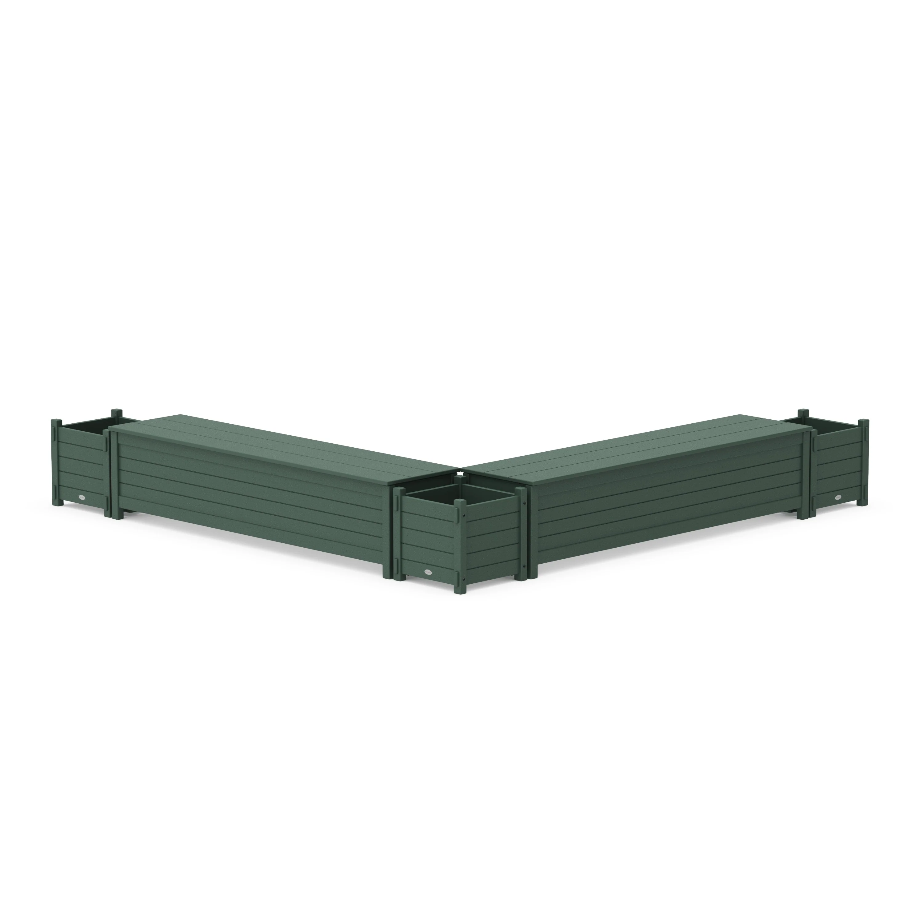 72" Nautical L- Shaped Planter Storage Bench Corner Set - Image 3