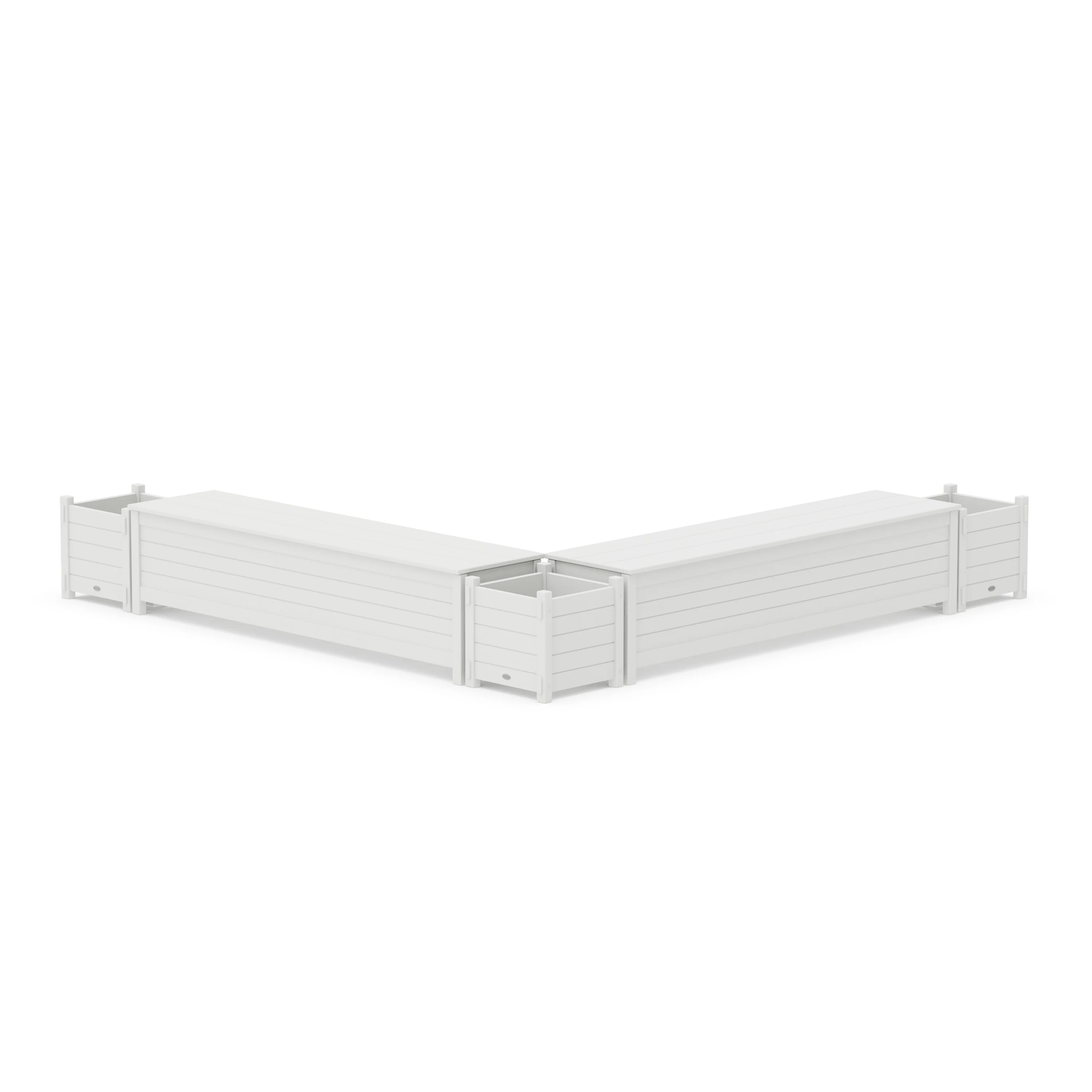 72" Nautical L- Shaped Planter Storage Bench Corner Set - Image 6