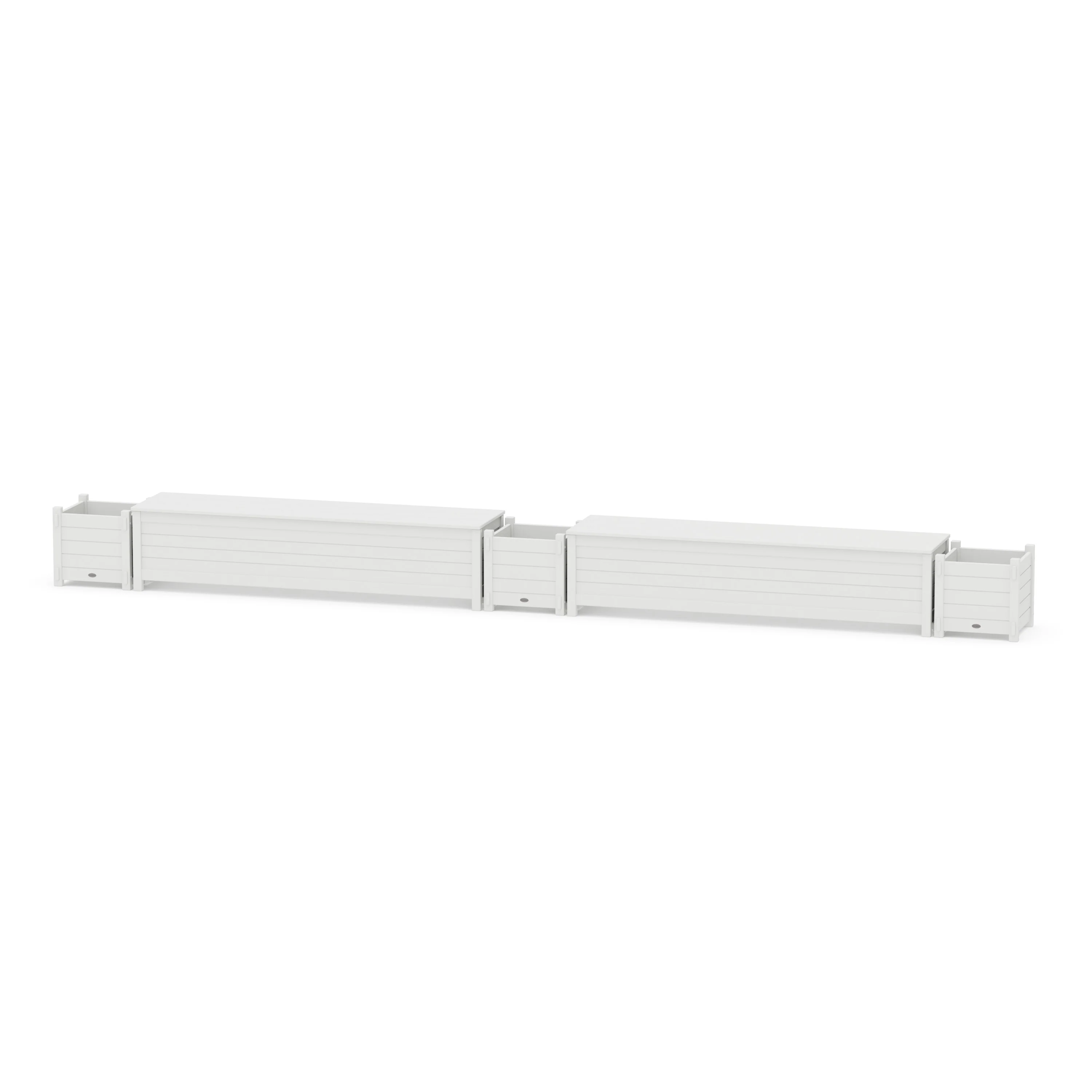 72" Nautical Straight Double Planter Storage Bench Set - Image 4