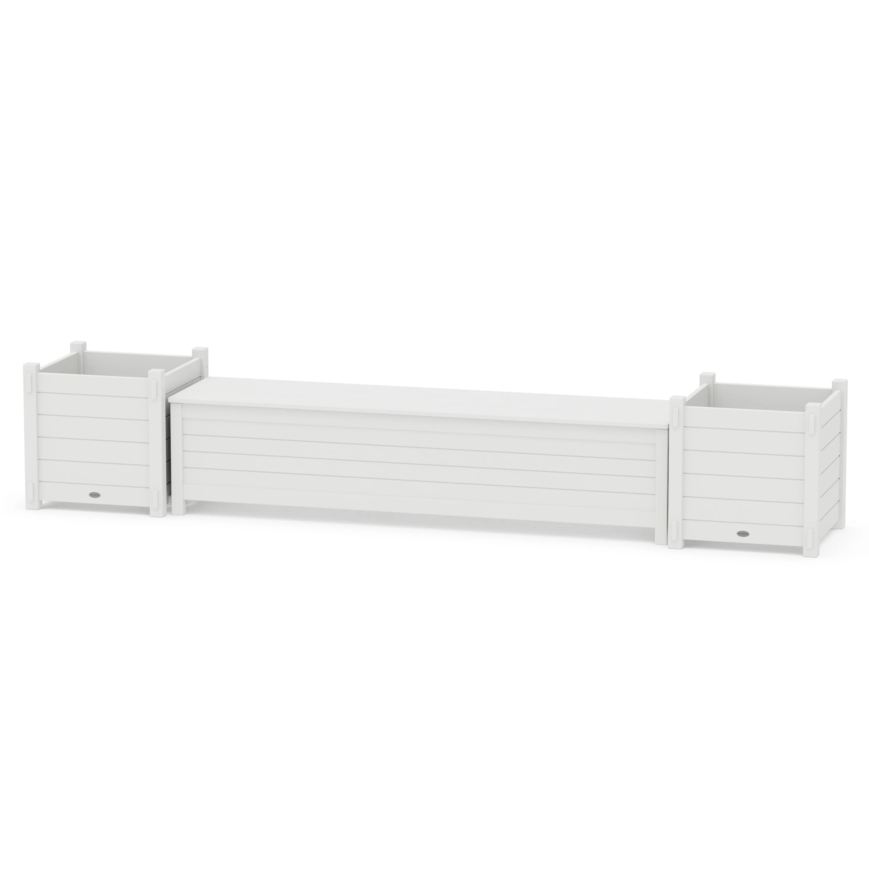 72" Nautical Straight Planter Storage Bench Set- Large - Image 6