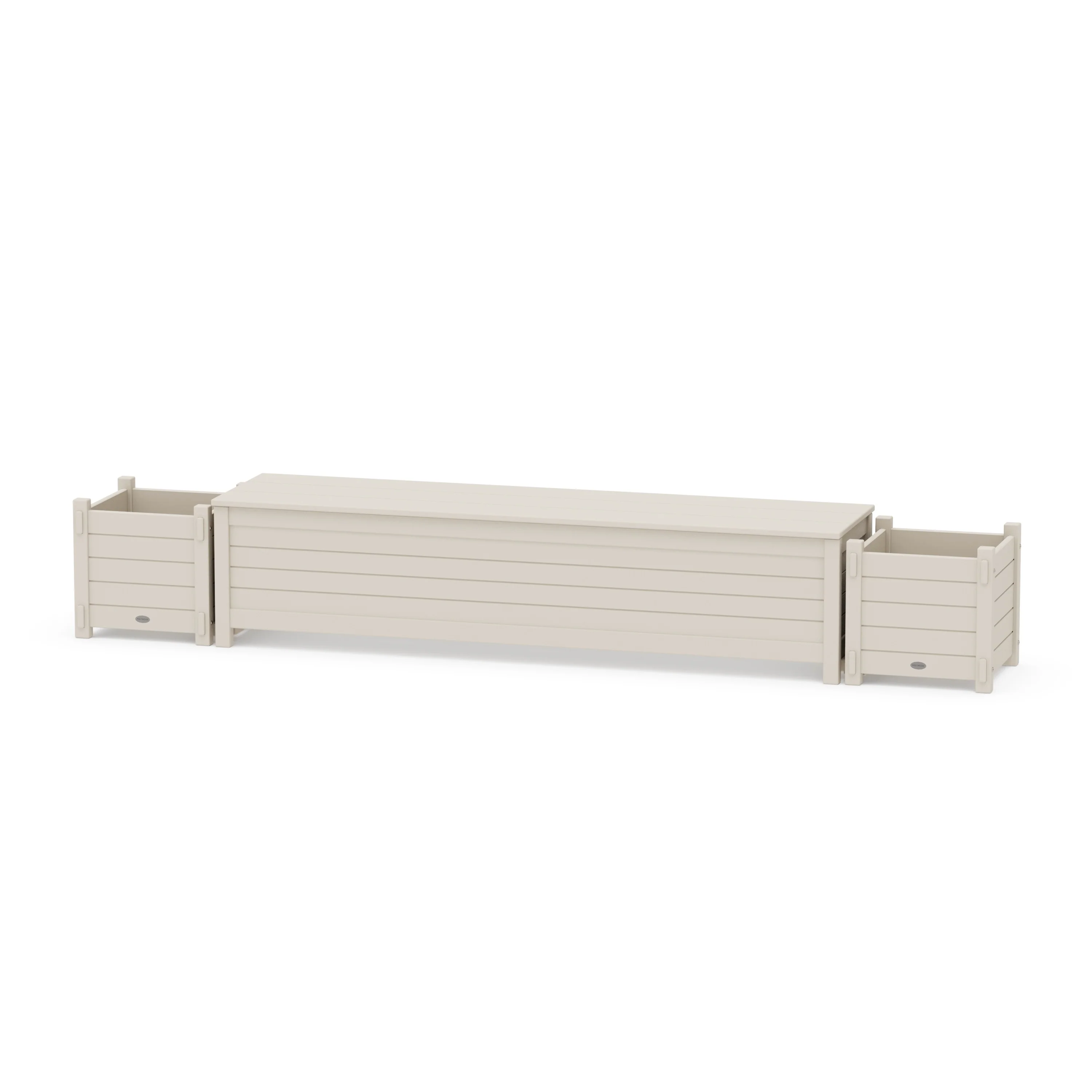 72" Nautical Straight Planter Storage Bench Set - Image 2