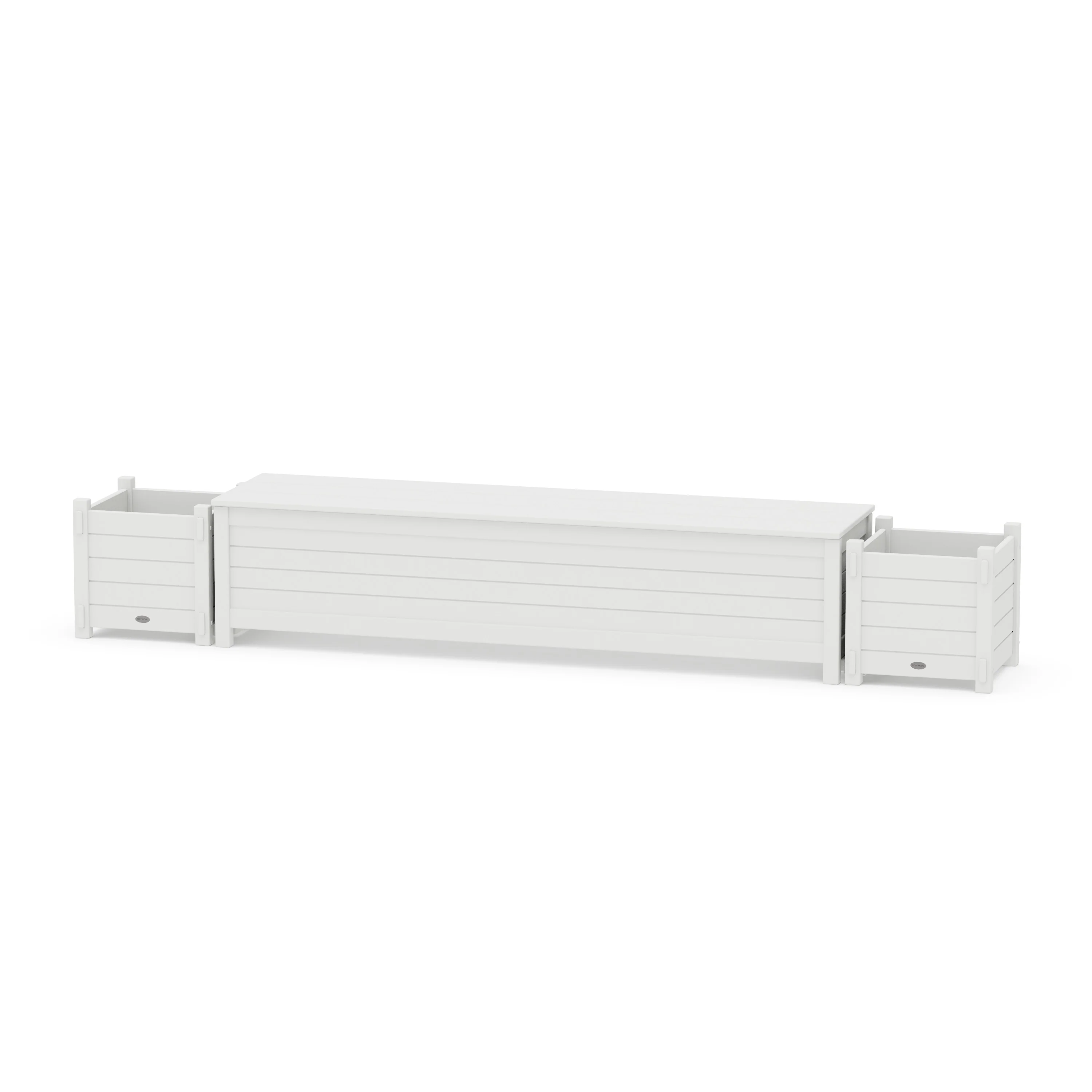 72" Nautical Straight Planter Storage Bench Set - Image 5