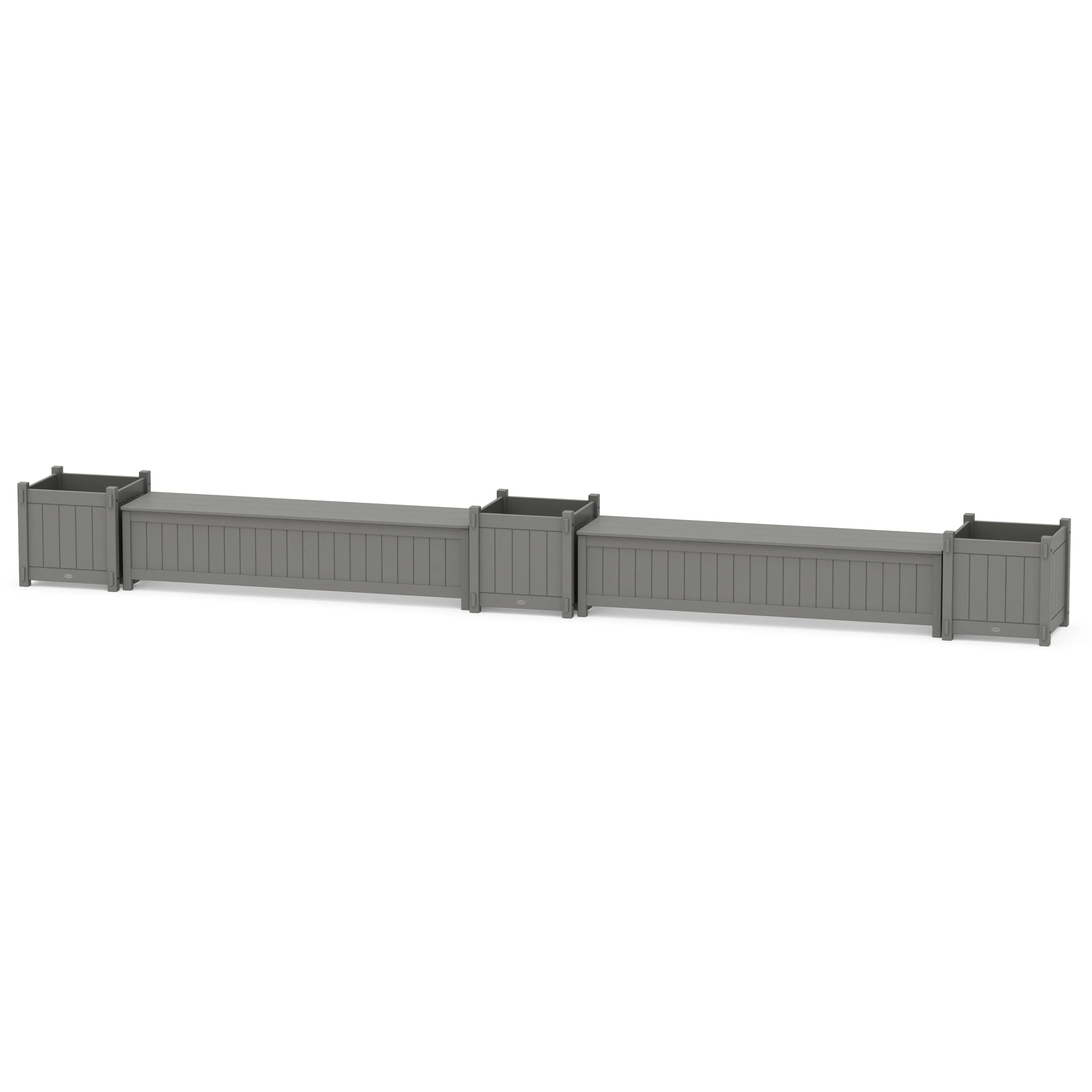 72" Vineyard L- Shaped Planter Storage Bench Corner Set- Large - Image 2