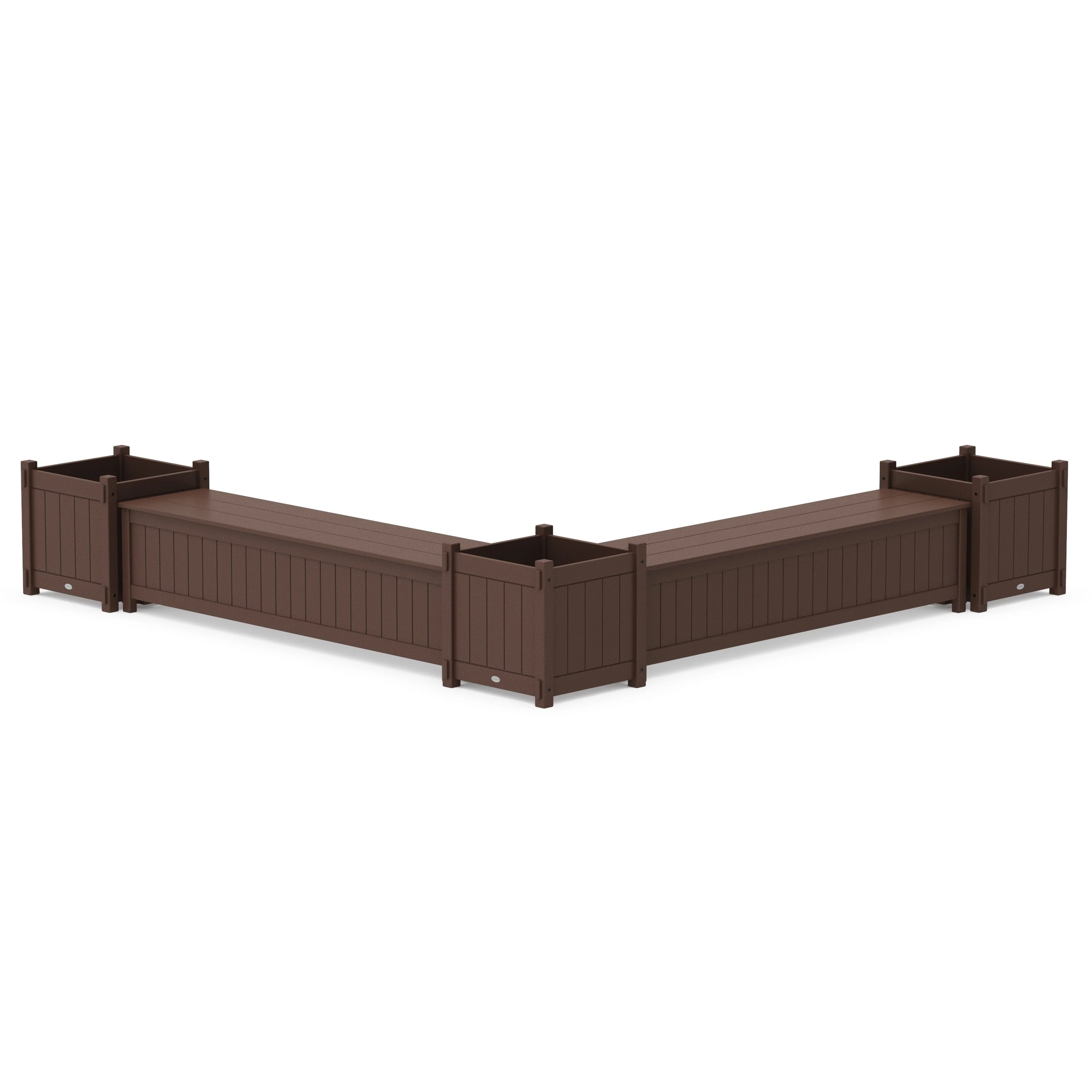 72" Vineyard L- Shaped Planter Storage Bench Corner Set- Large - Image 3