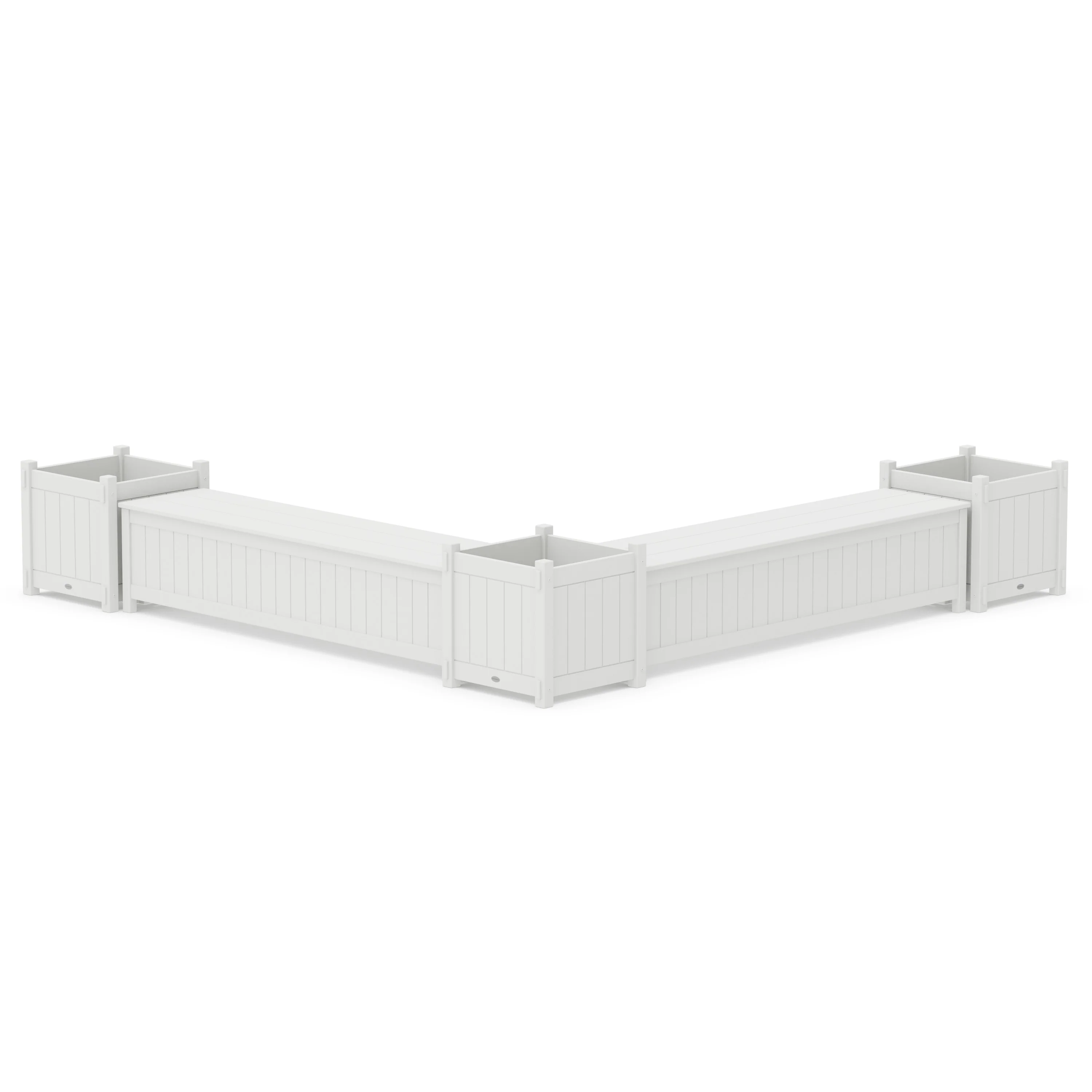 72" Vineyard L- Shaped Planter Storage Bench Corner Set- Large - Image 4