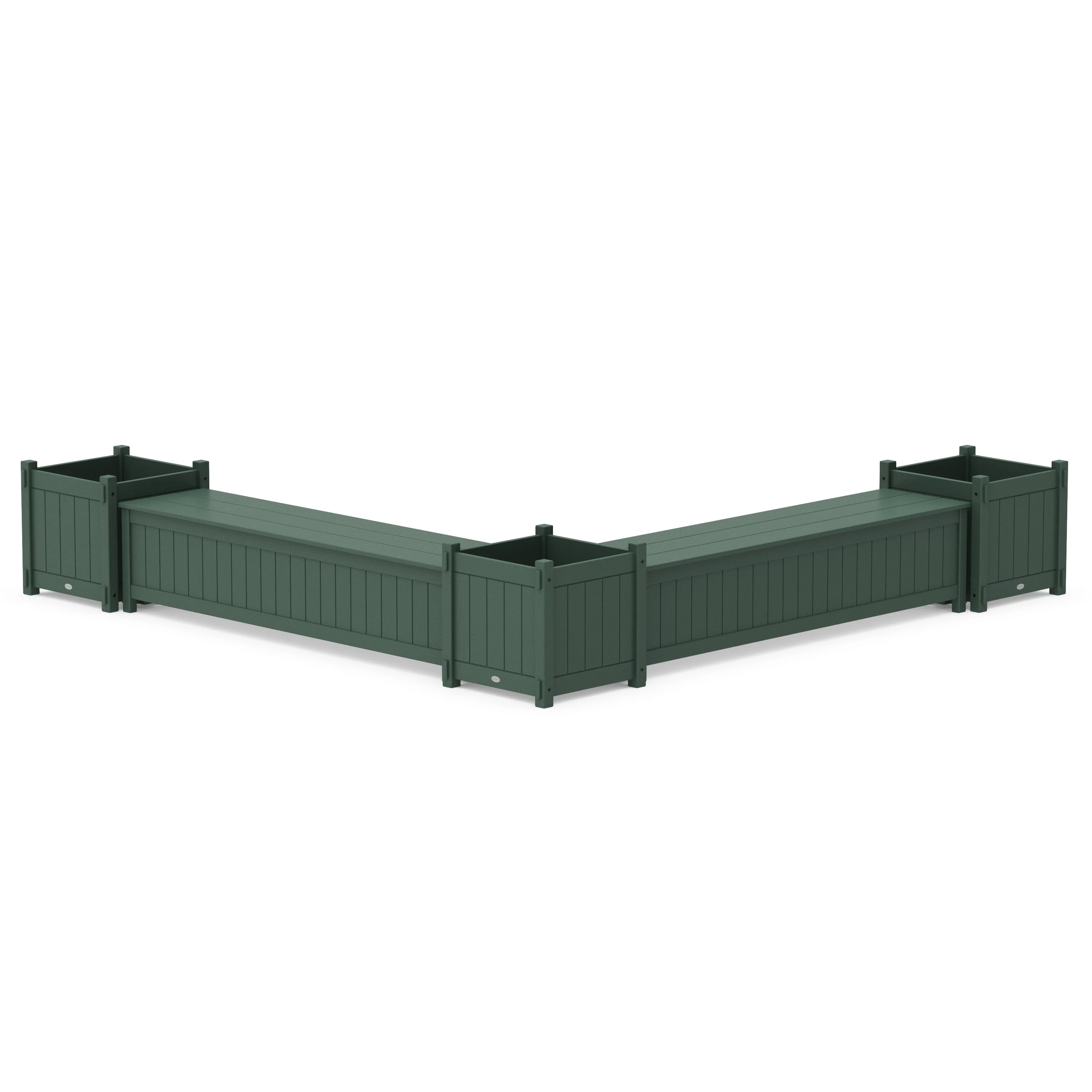 72" Vineyard L- Shaped Planter Storage Bench Corner Set- Large - Image 7
