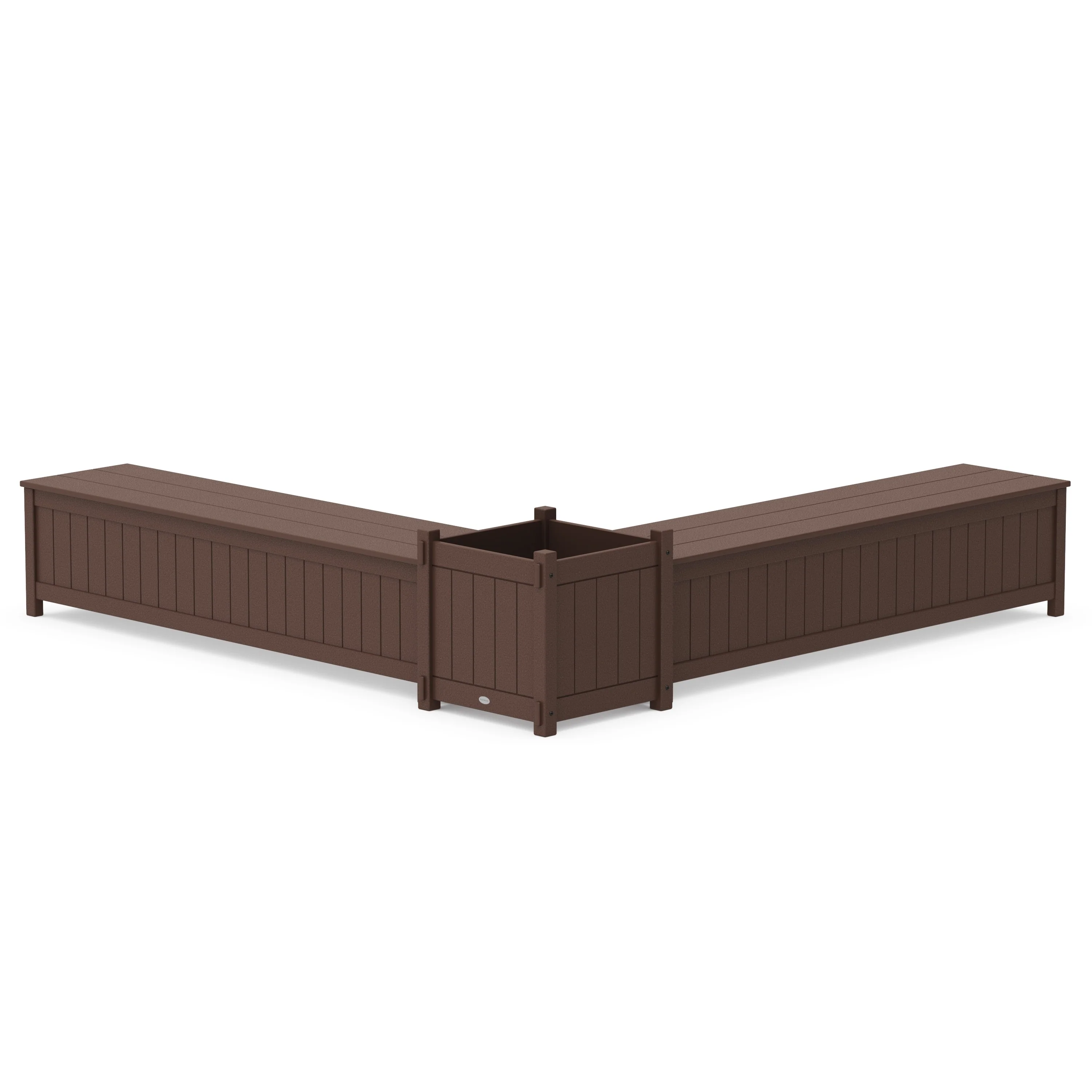72" Vineyard L- Shaped Planter Storage Bench Set- Large - Image 2