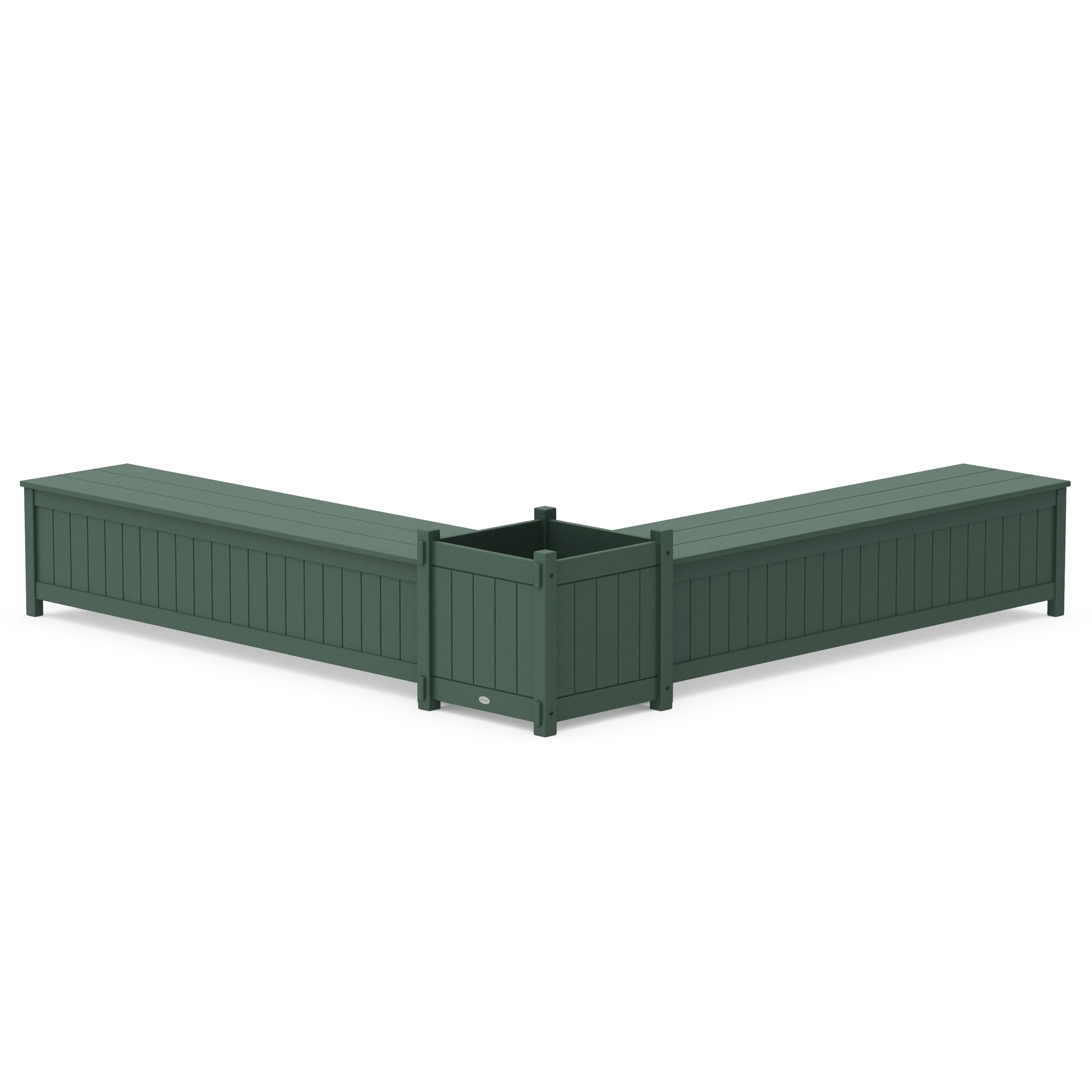 72" Vineyard L- Shaped Planter Storage Bench Set- Large - Image 3