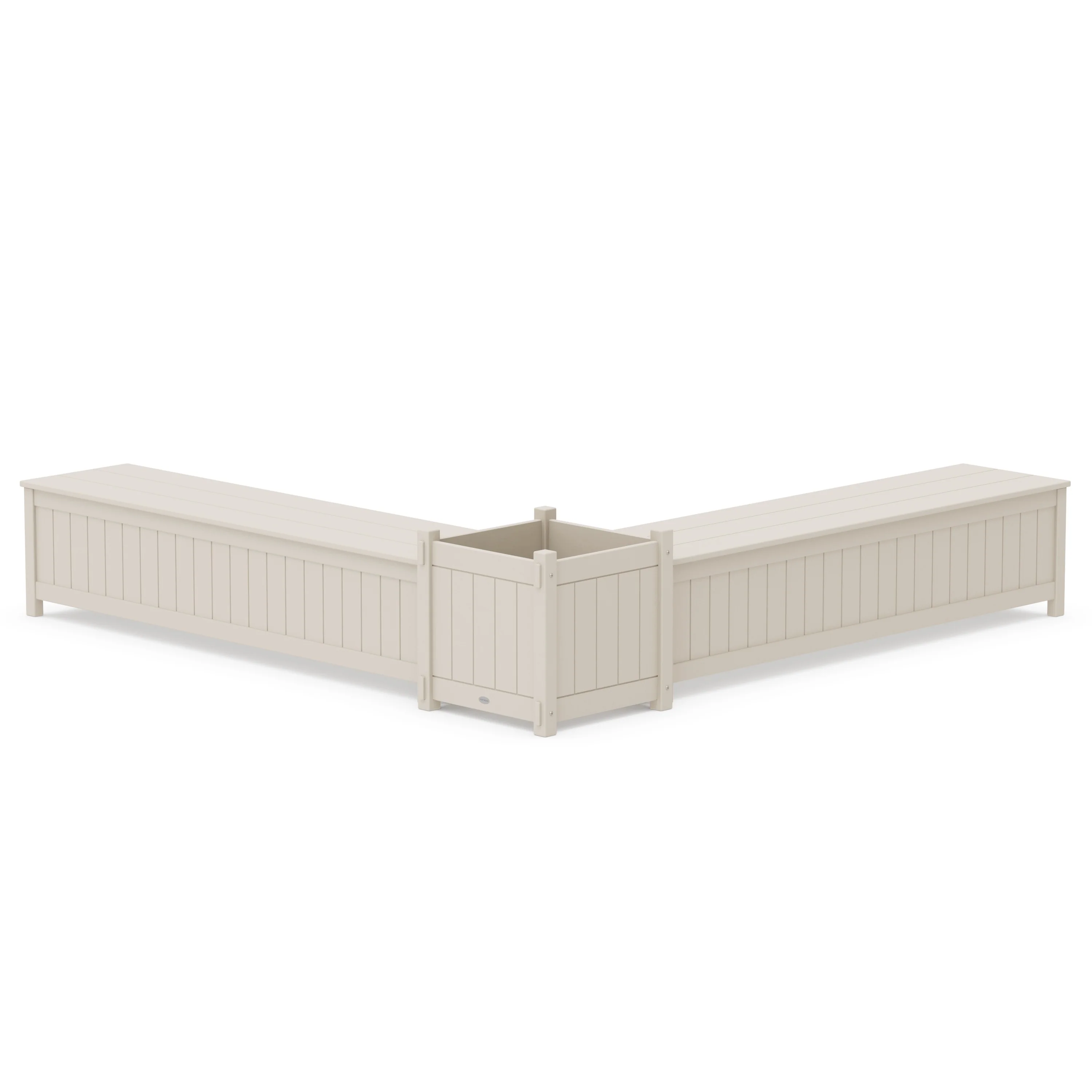 72" Vineyard L- Shaped Planter Storage Bench Set- Large - Image 4