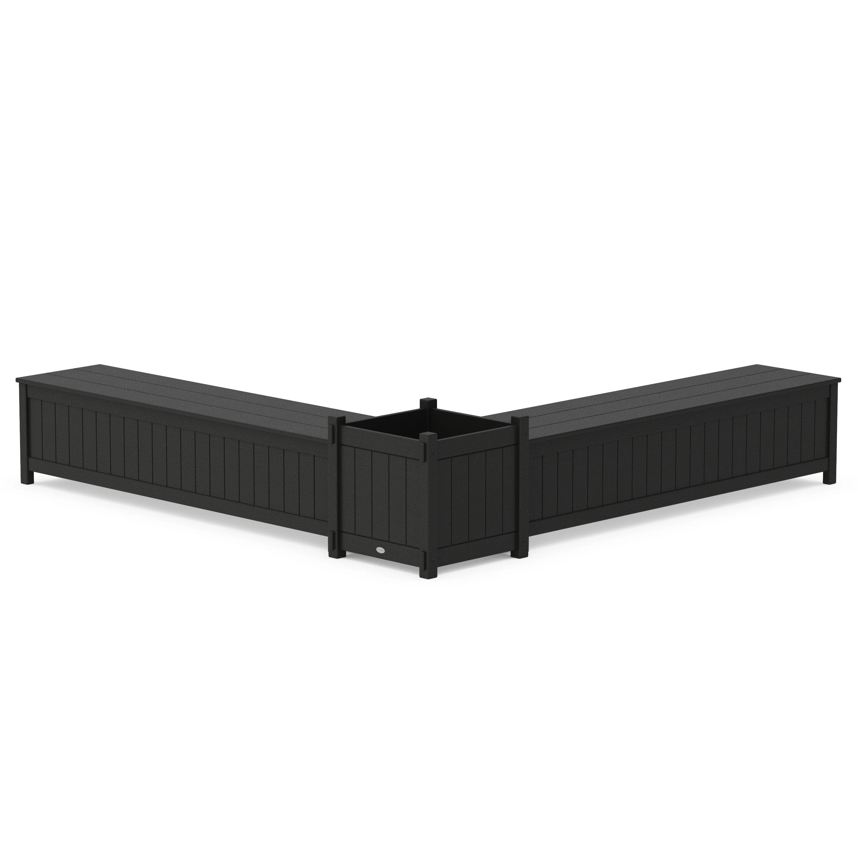 72" Vineyard L- Shaped Planter Storage Bench Set- Large - Image 5