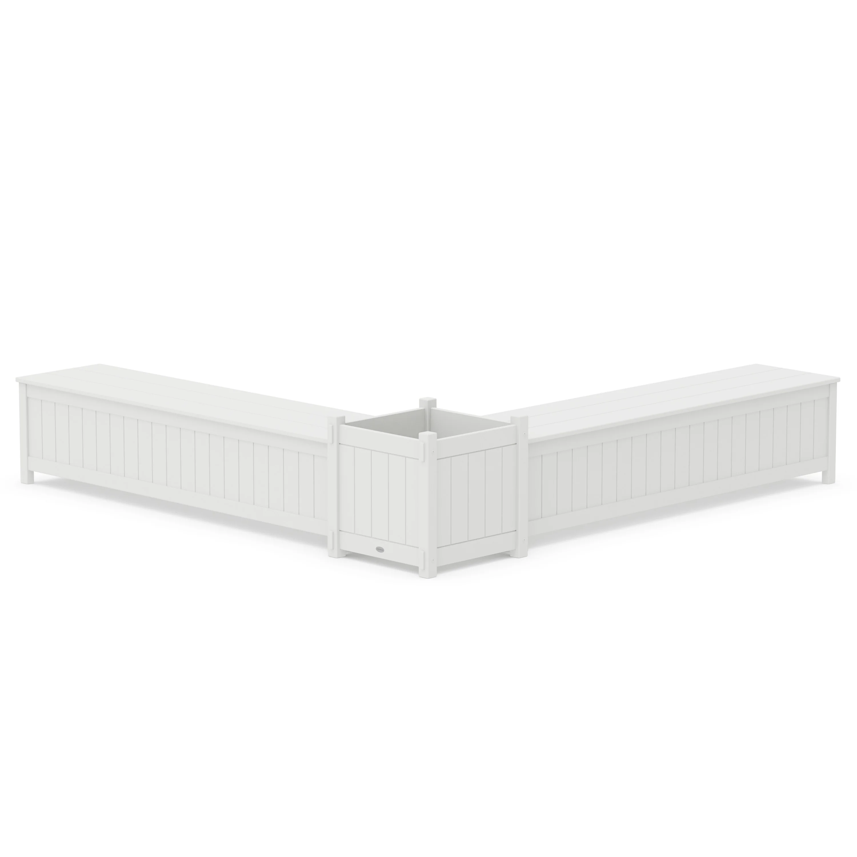 72" Vineyard L- Shaped Planter Storage Bench Set- Large - Image 7