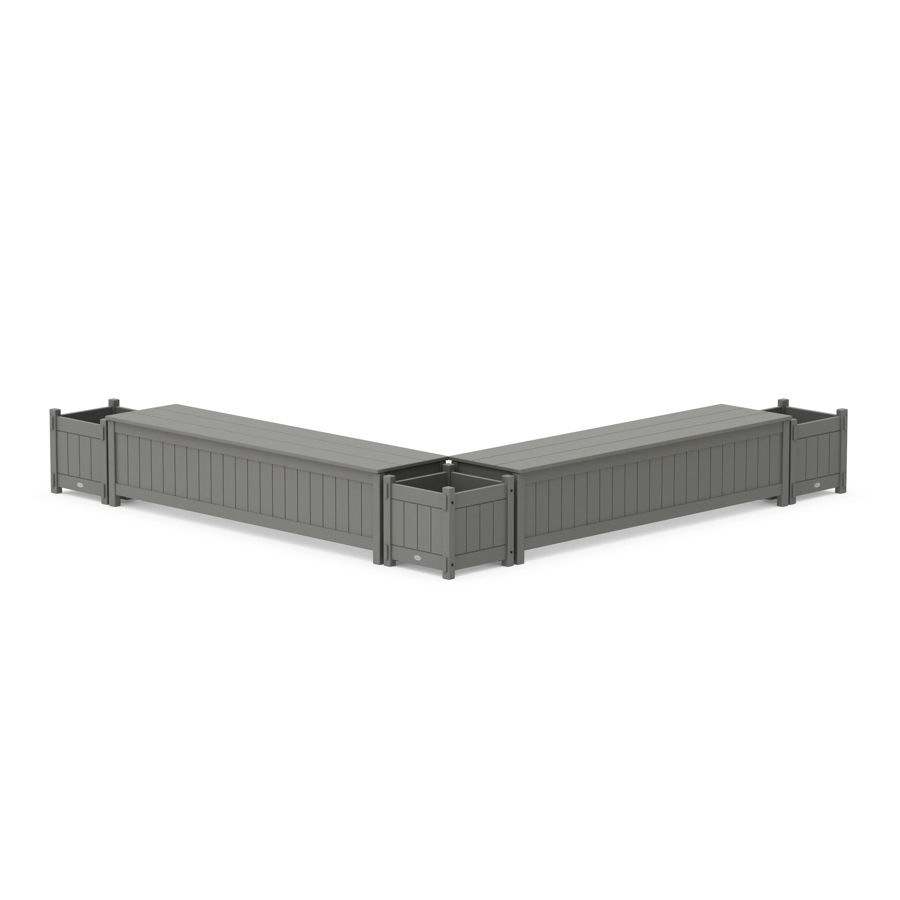 72" Vineyard Straight Double Planter Storage Bench Set - Image 2