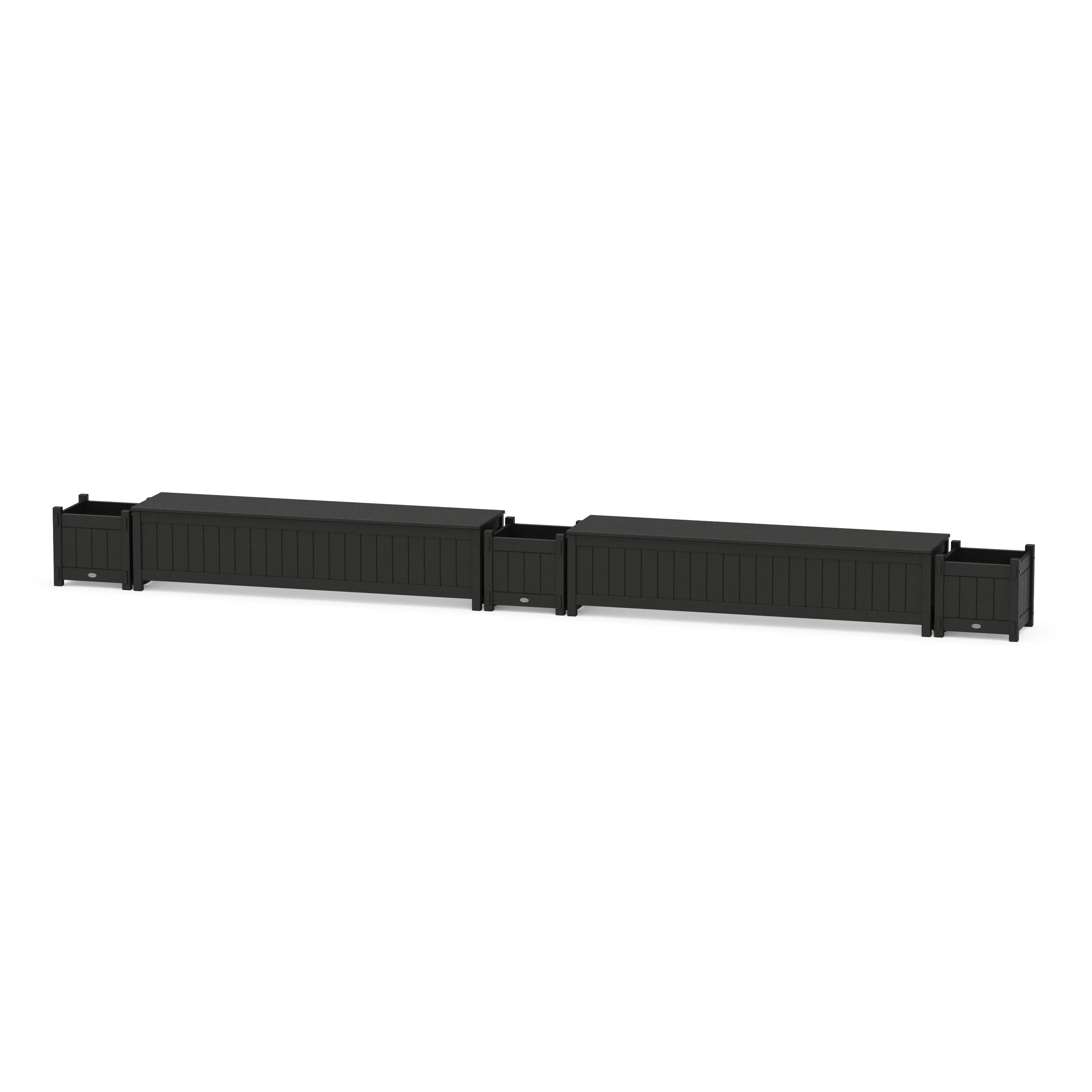 72" Vineyard Straight Double Planter Storage Bench Set - Image 6