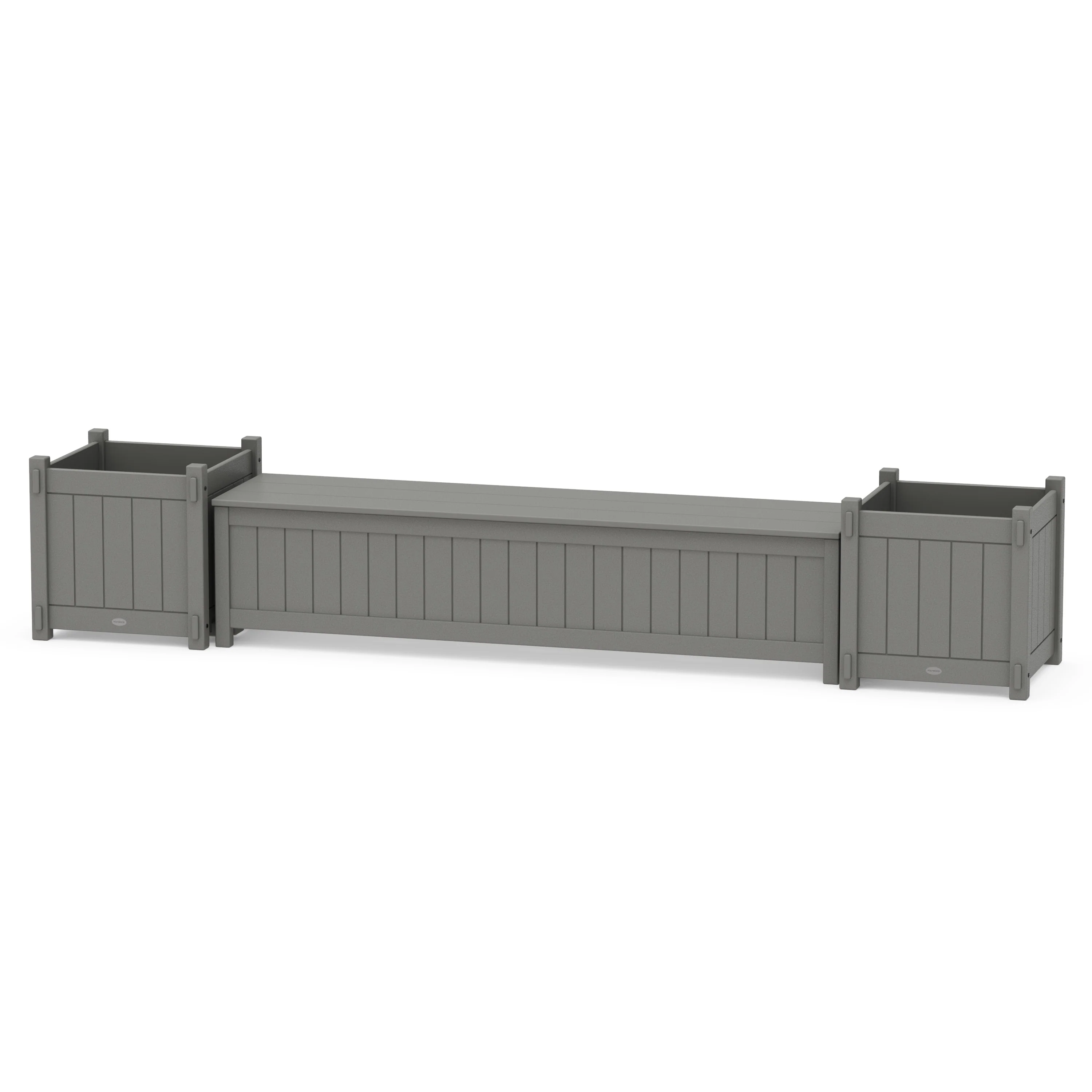 72" Vineyard Straight Planter Storage Bench Set- Large