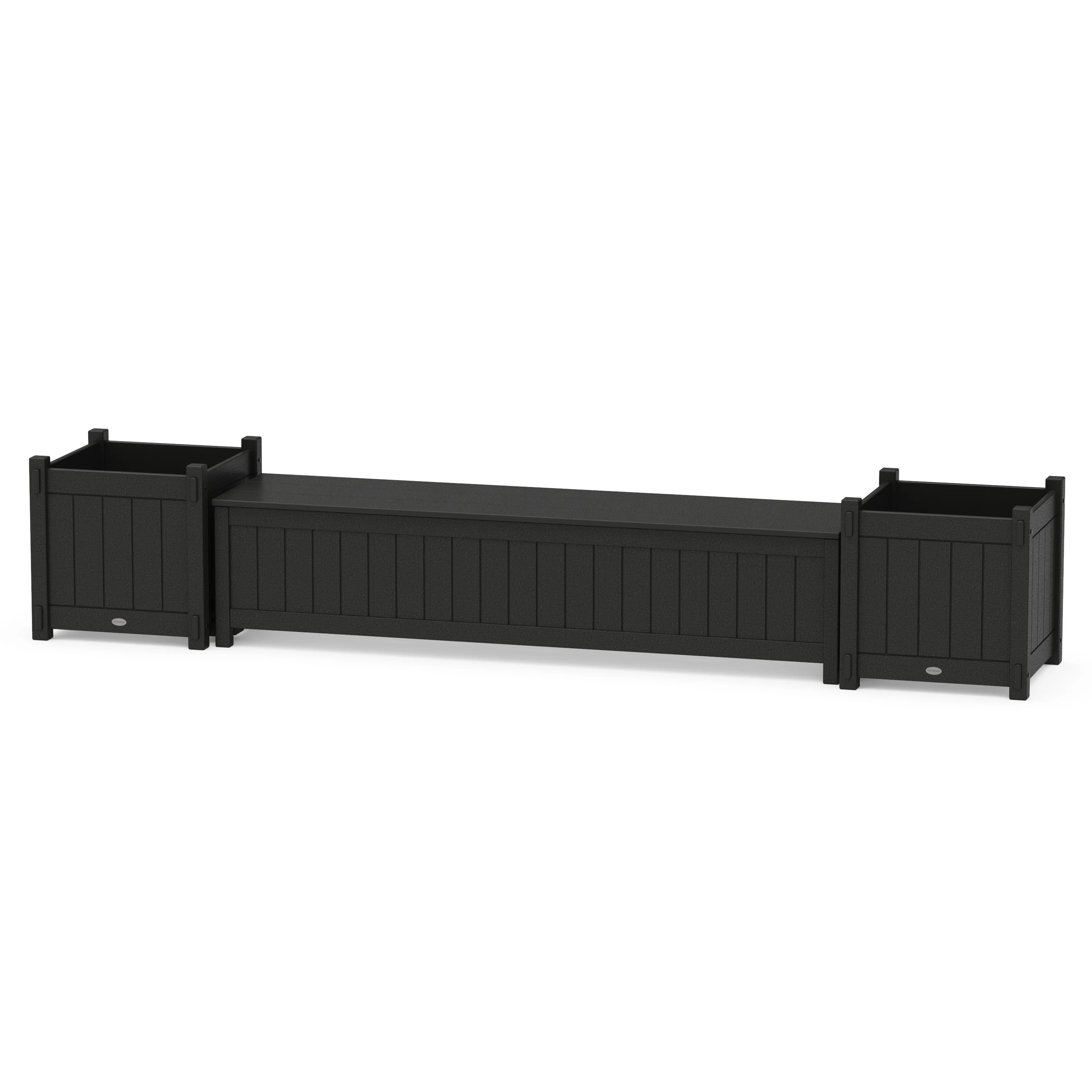 72" Vineyard Straight Planter Storage Bench Set- Large - Image 2