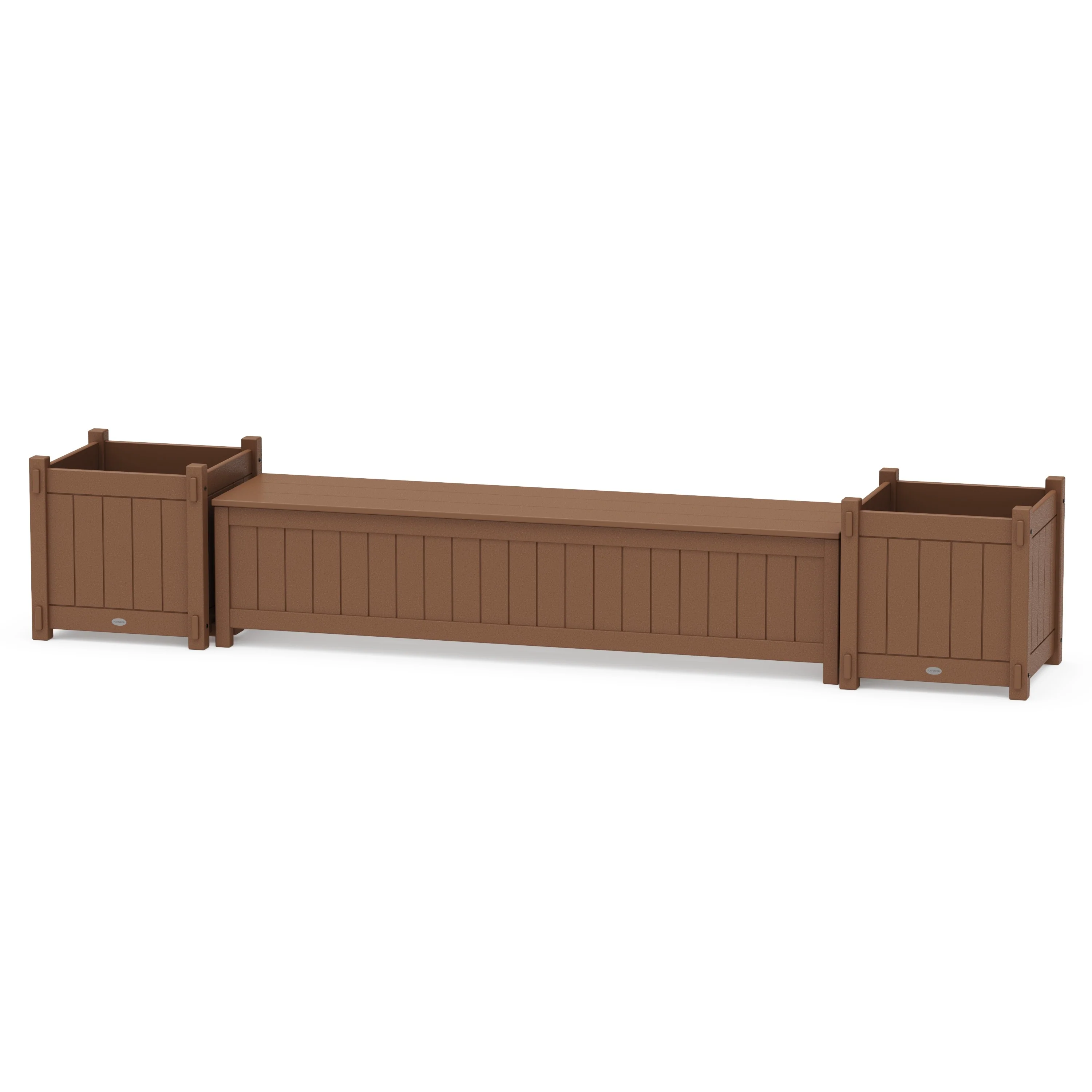 72" Vineyard Straight Planter Storage Bench Set- Large - Image 3