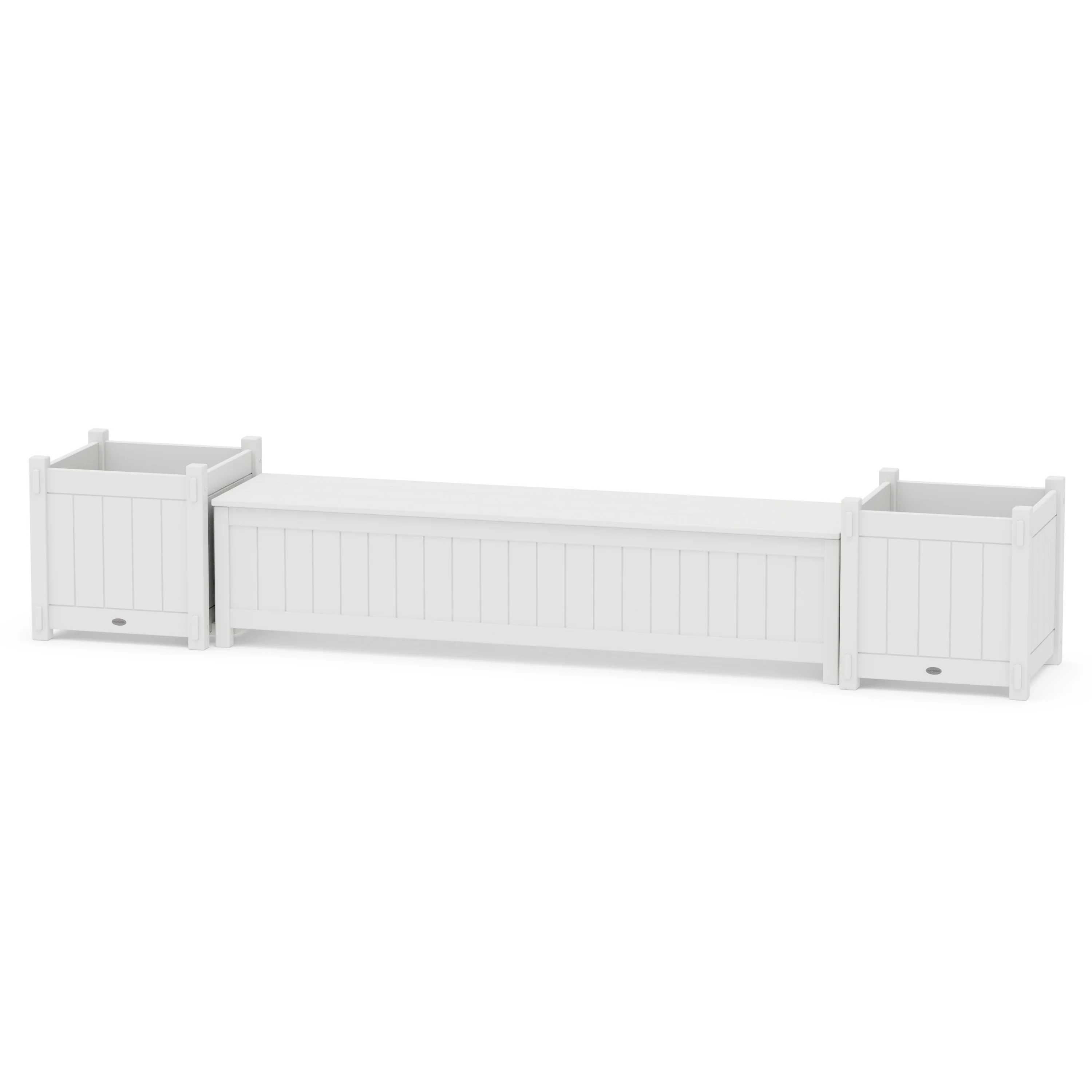 72" Vineyard Straight Planter Storage Bench Set- Large - Image 4