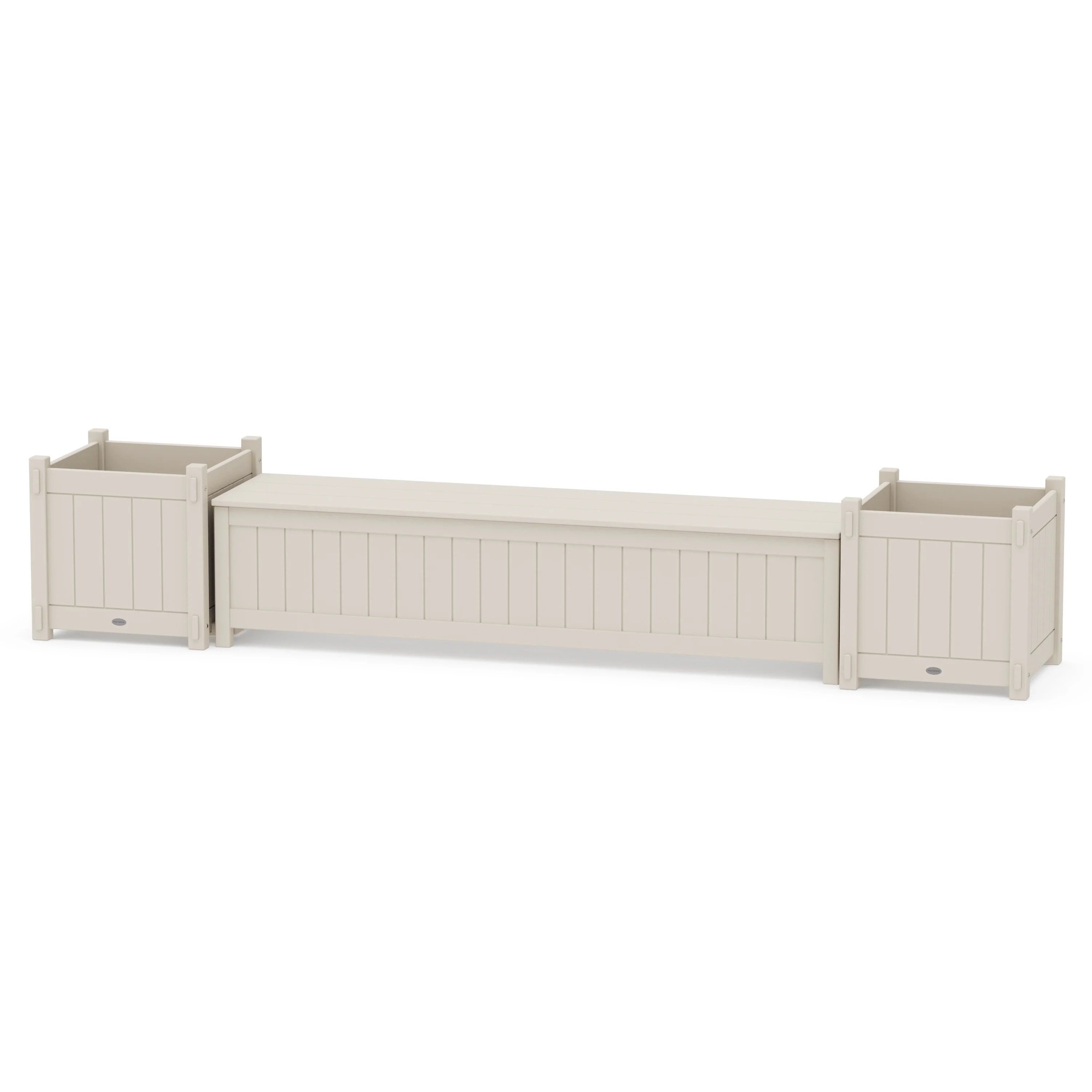 72" Vineyard Straight Planter Storage Bench Set- Large - Image 5