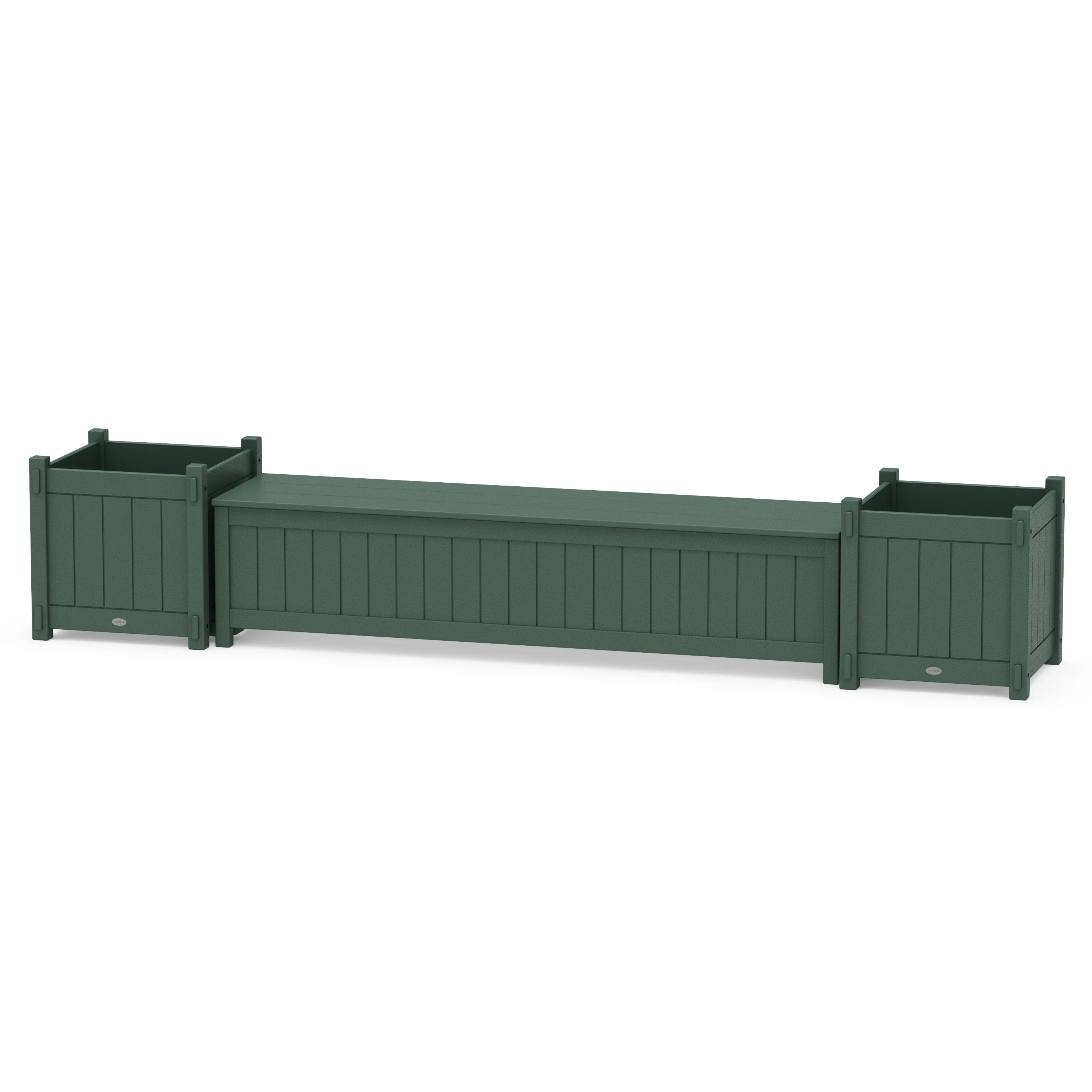72" Vineyard Straight Planter Storage Bench Set- Large - Image 6
