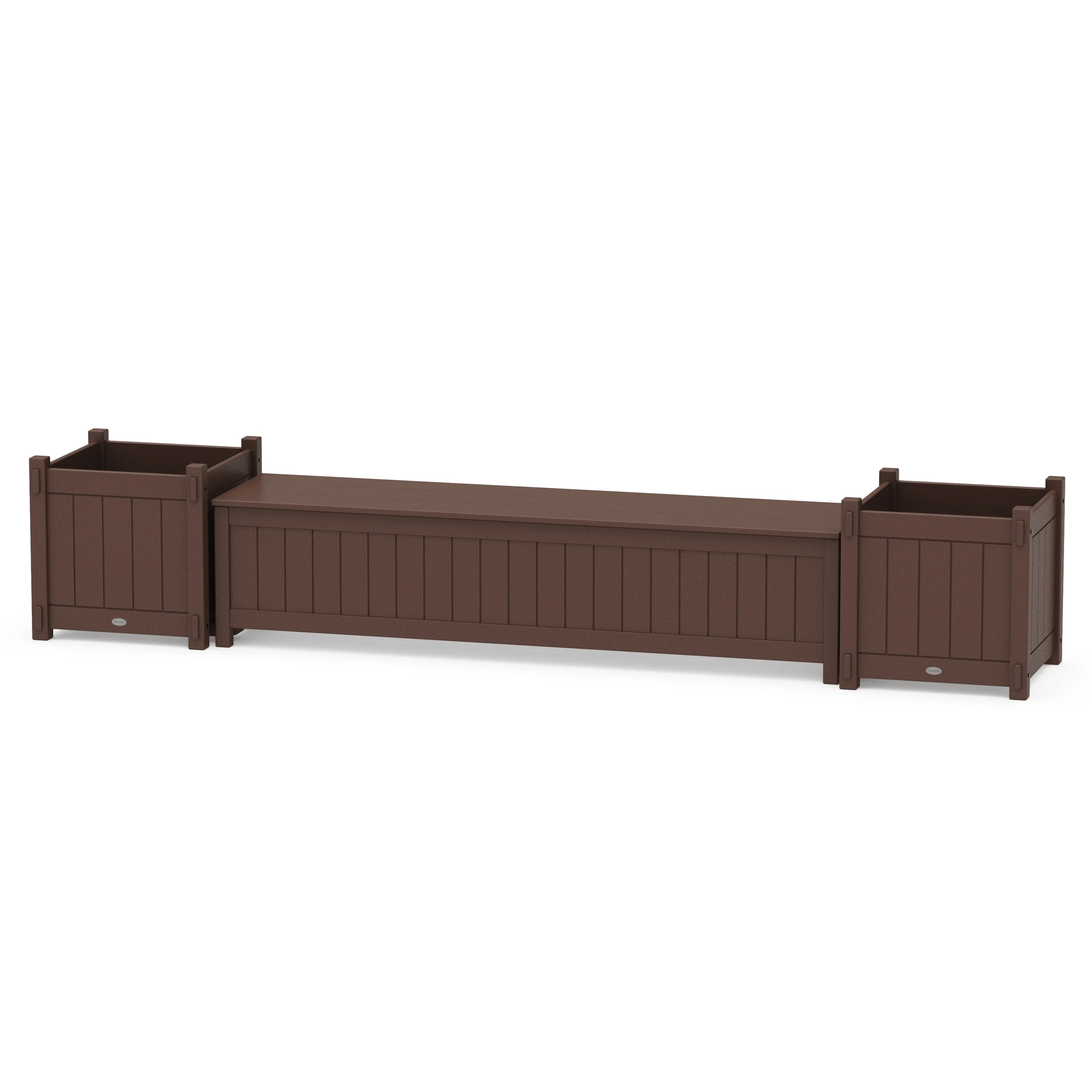72" Vineyard Straight Planter Storage Bench Set- Large - Image 7
