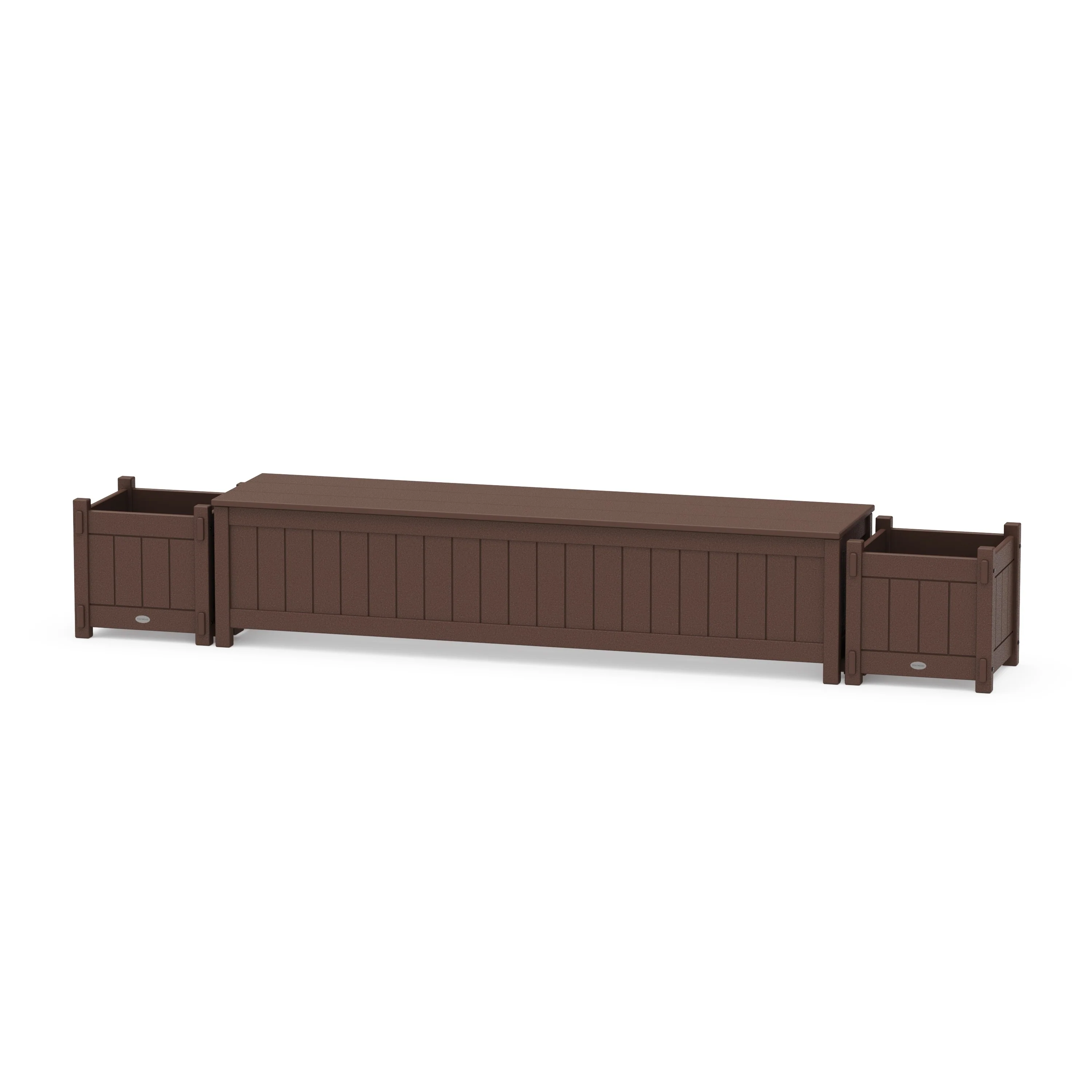 72" Vineyard Straight Planter Storage Bench Set - Image 4