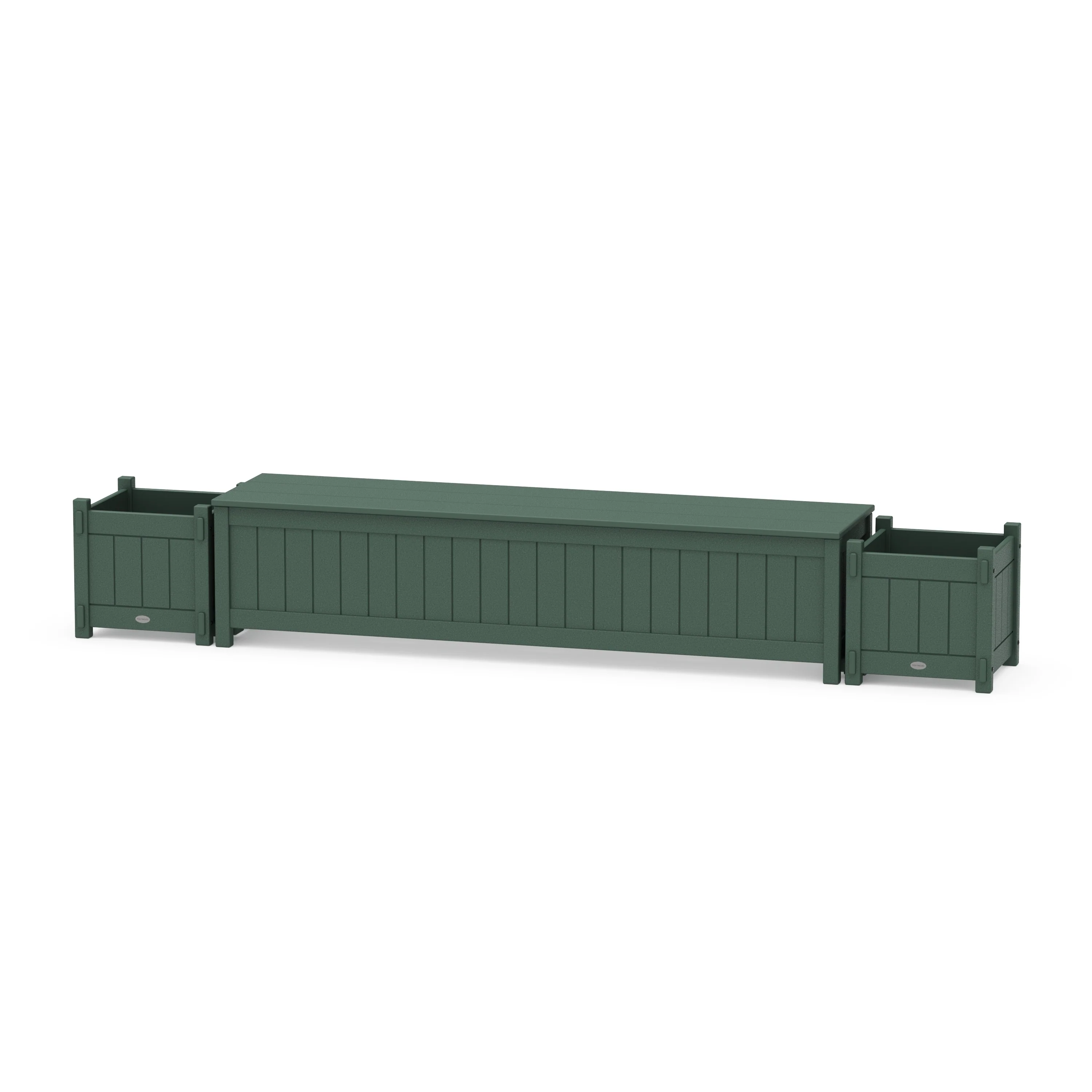 72" Vineyard Straight Planter Storage Bench Set - Image 7