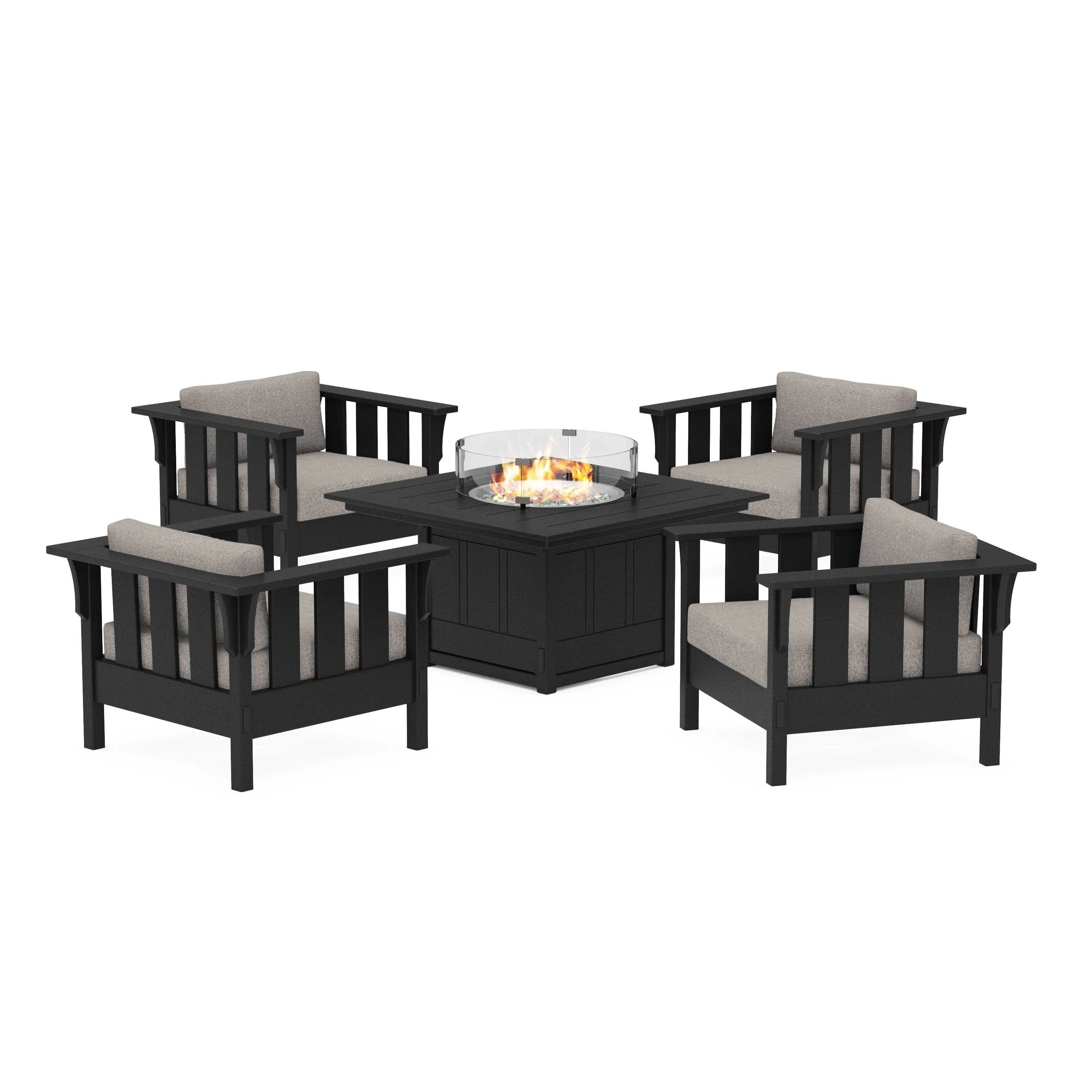 Acadia 5-Piece Deep Seating Set with Fire Pit Table - Image 10