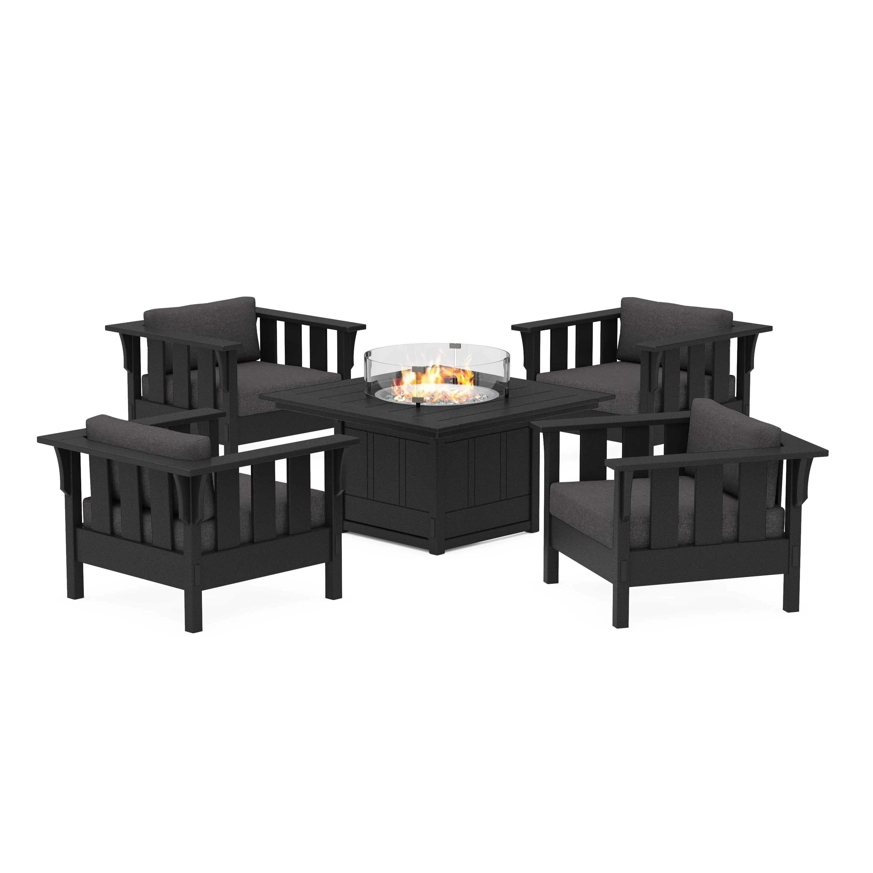 Acadia 5-Piece Deep Seating Set with Fire Pit Table - Image 11