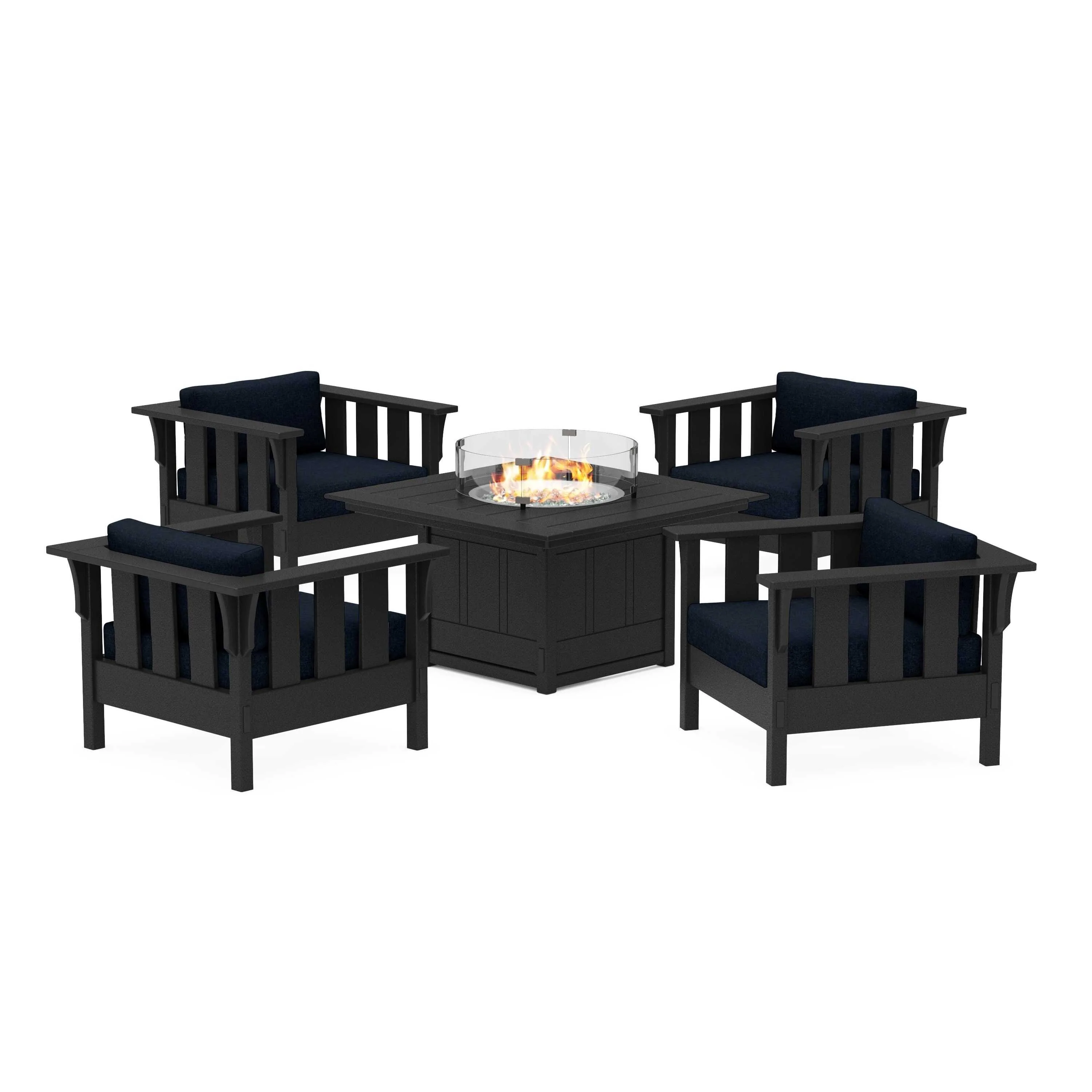 Acadia 5-Piece Deep Seating Set with Fire Pit Table - Image 12