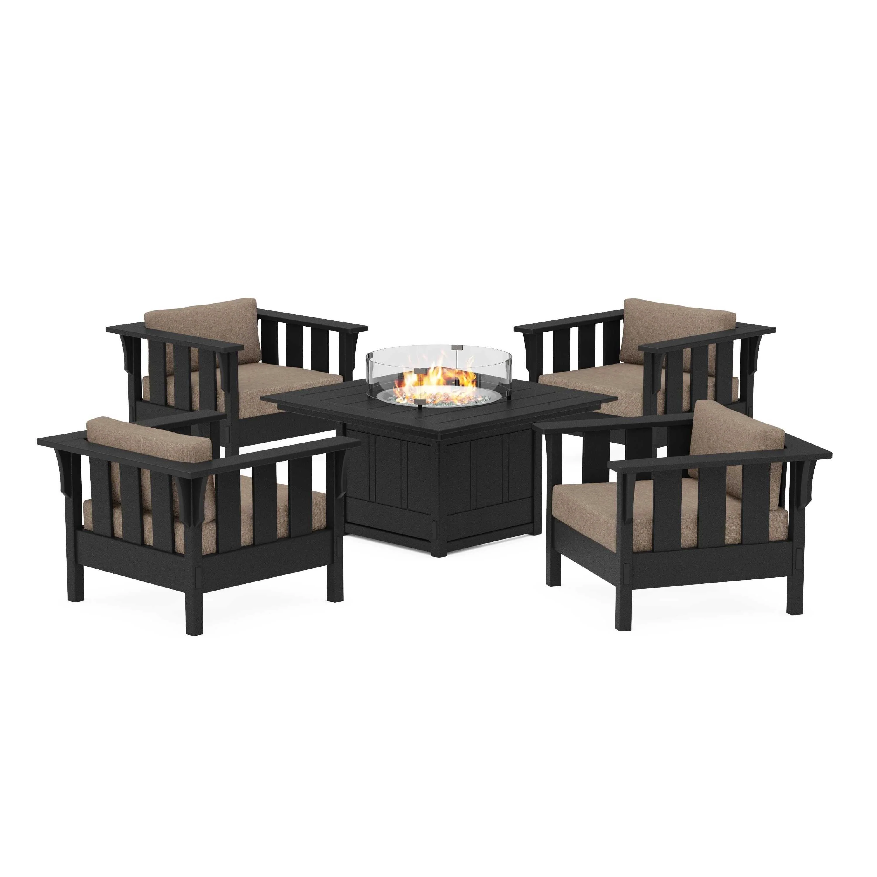 Acadia 5-Piece Deep Seating Set with Fire Pit Table - Image 14