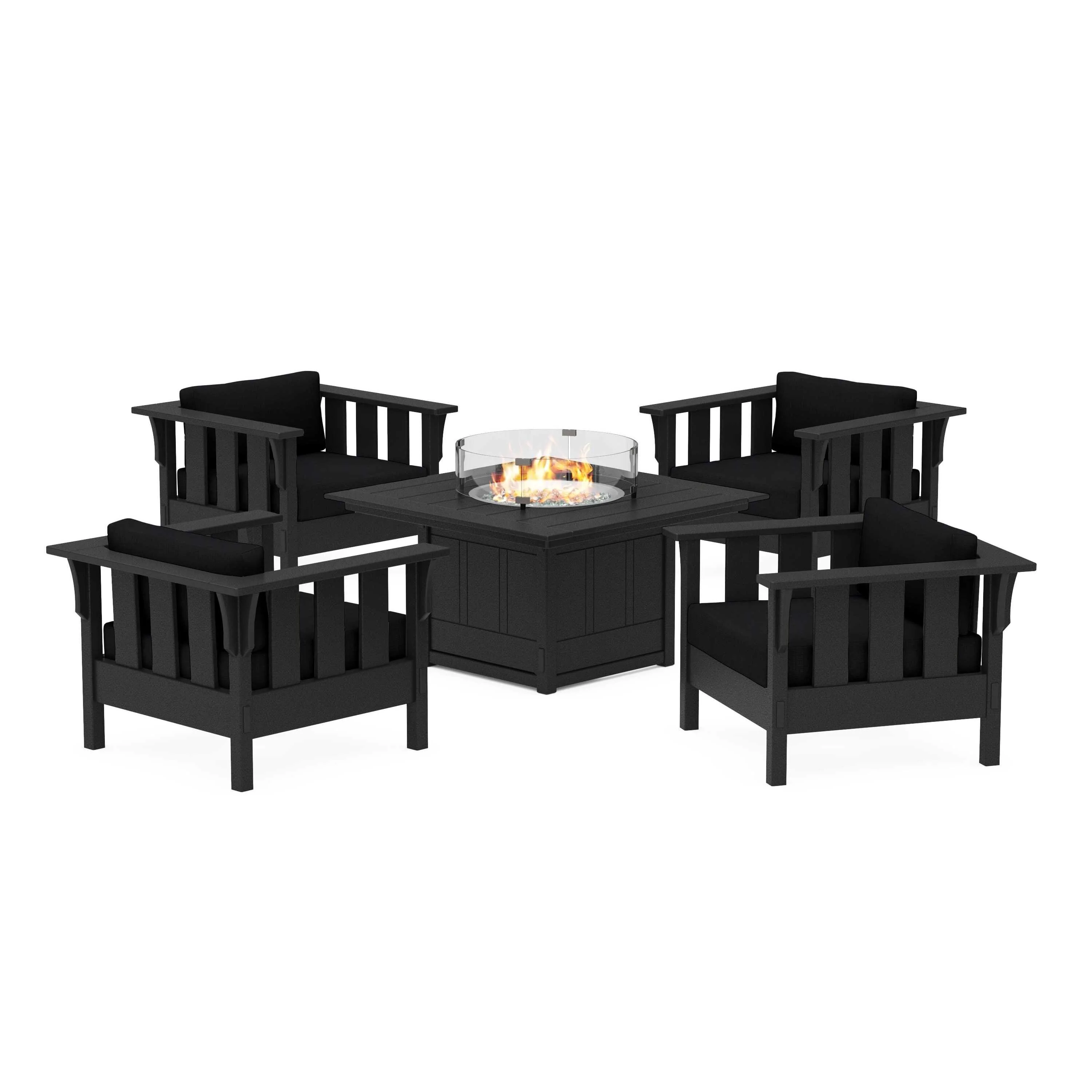 Acadia 5-Piece Deep Seating Set with Fire Pit Table - Image 16