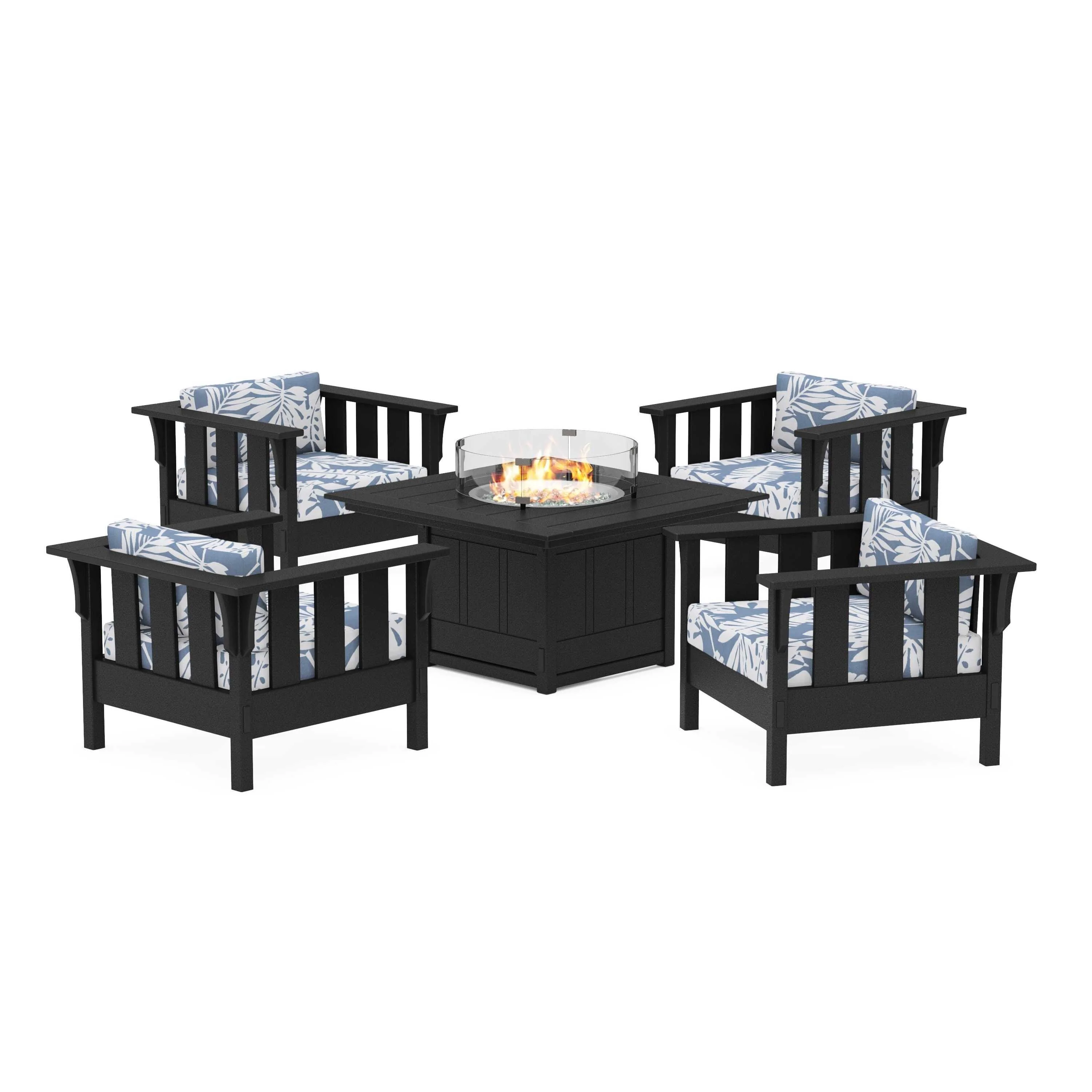 Acadia 5-Piece Deep Seating Set with Fire Pit Table - Image 2