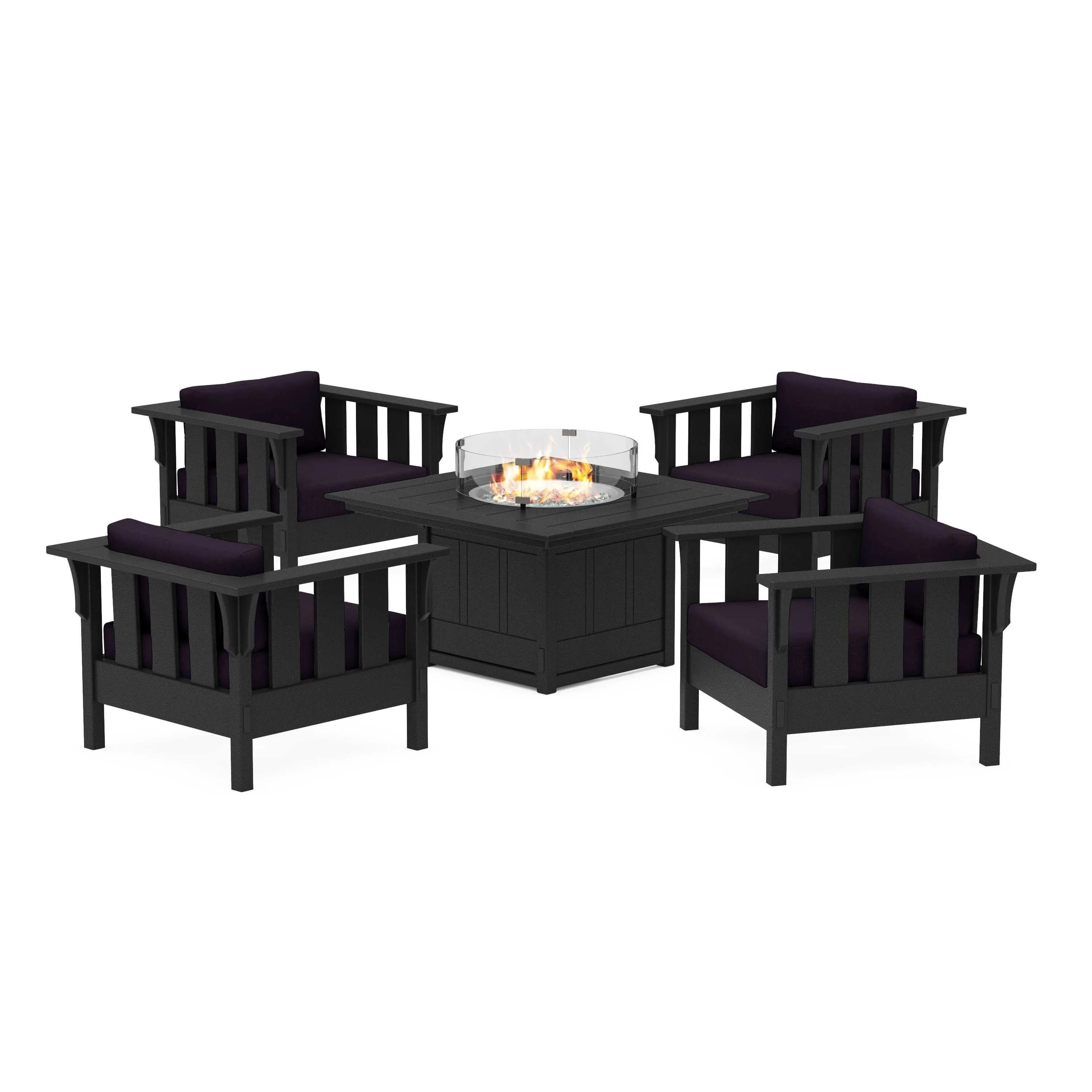 Acadia 5-Piece Deep Seating Set with Fire Pit Table - Image 21