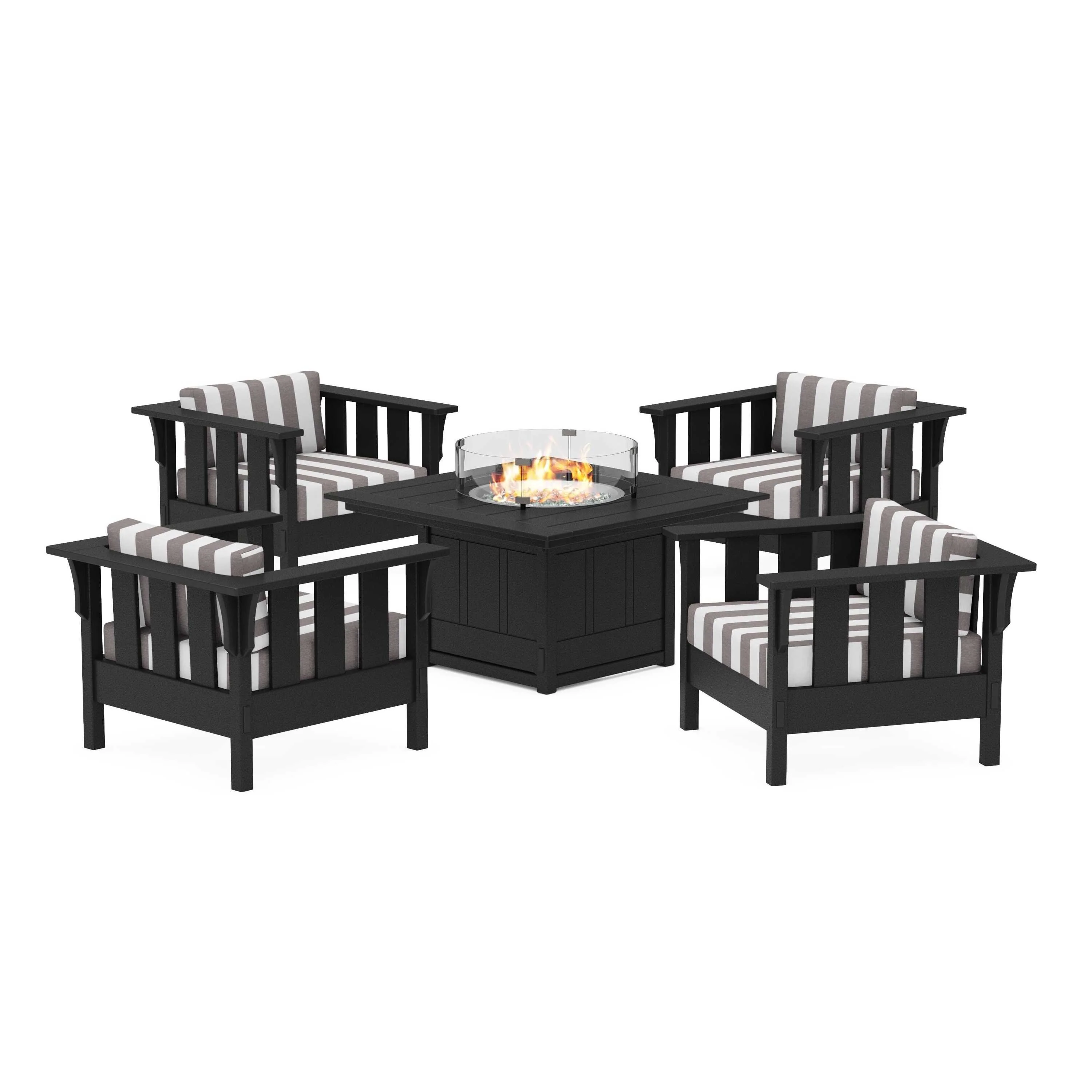 Acadia 5-Piece Deep Seating Set with Fire Pit Table - Image 25