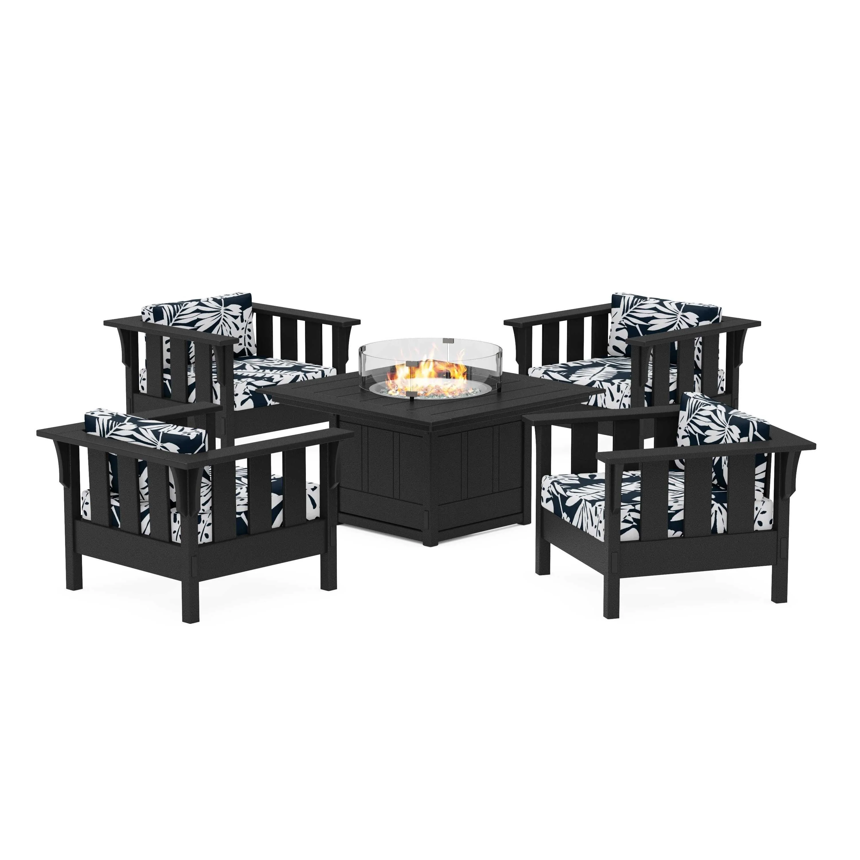 Acadia 5-Piece Deep Seating Set with Fire Pit Table - Image 4