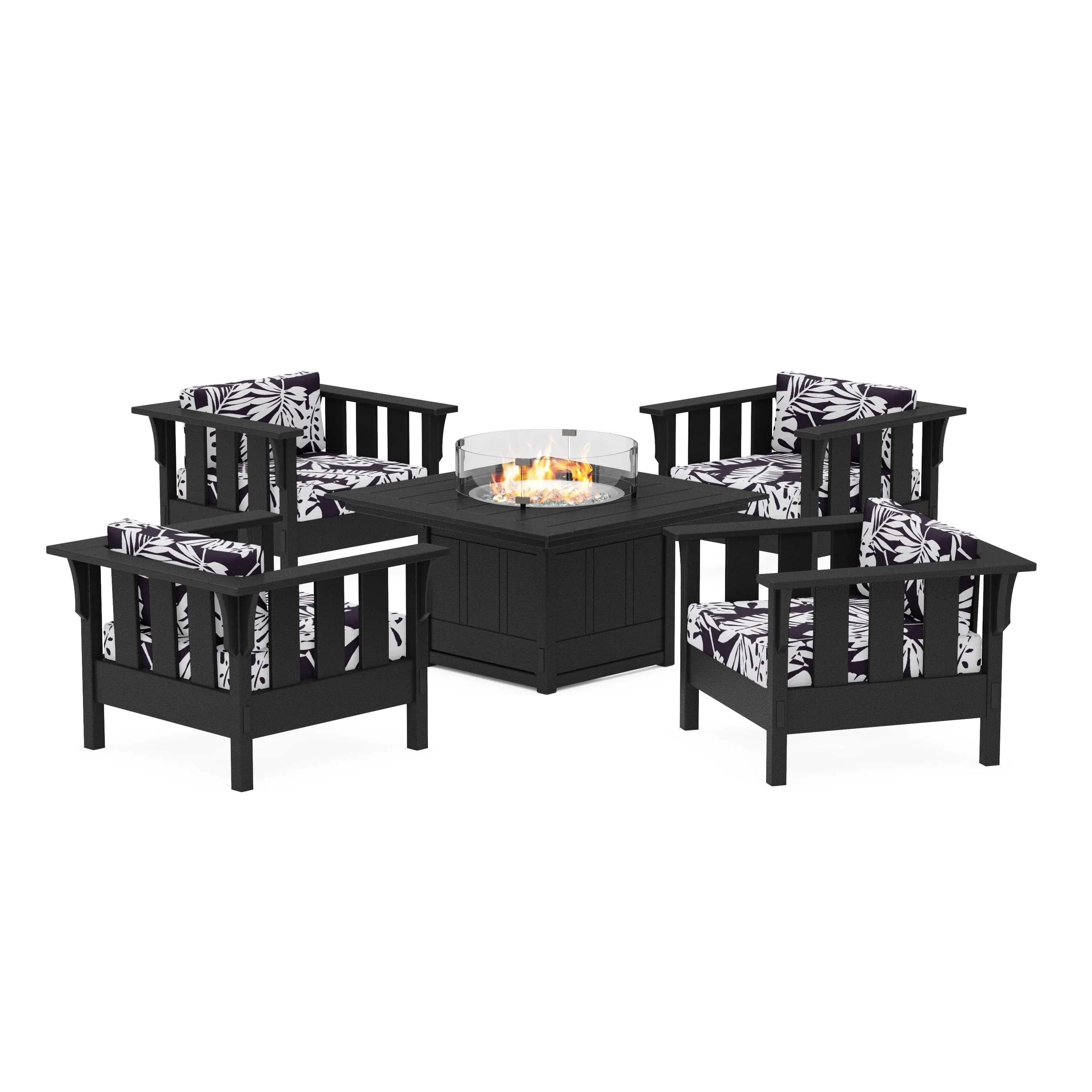 Acadia 5-Piece Deep Seating Set with Fire Pit Table - Image 8