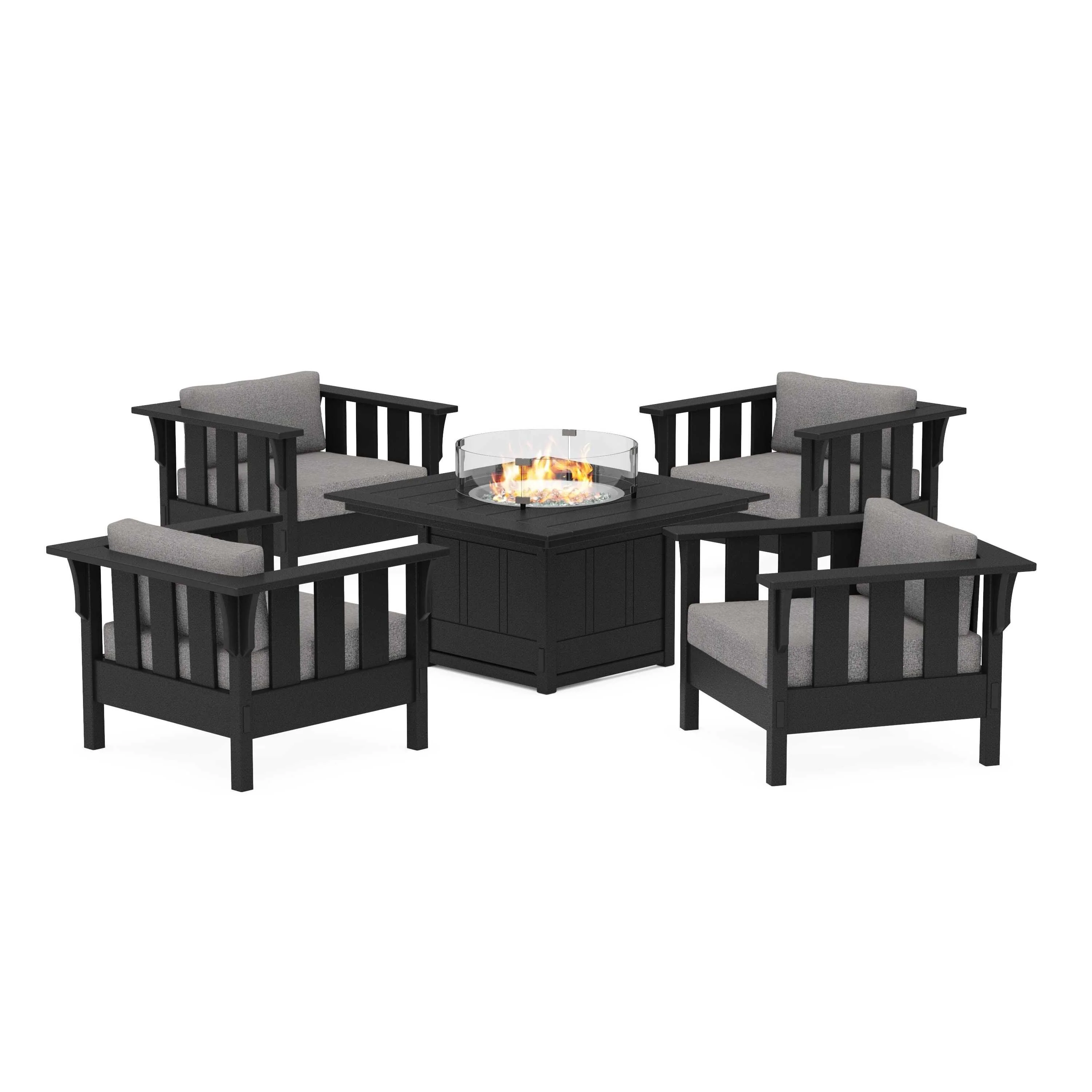 Acadia 5-Piece Deep Seating Set with Fire Pit Table - Image 9