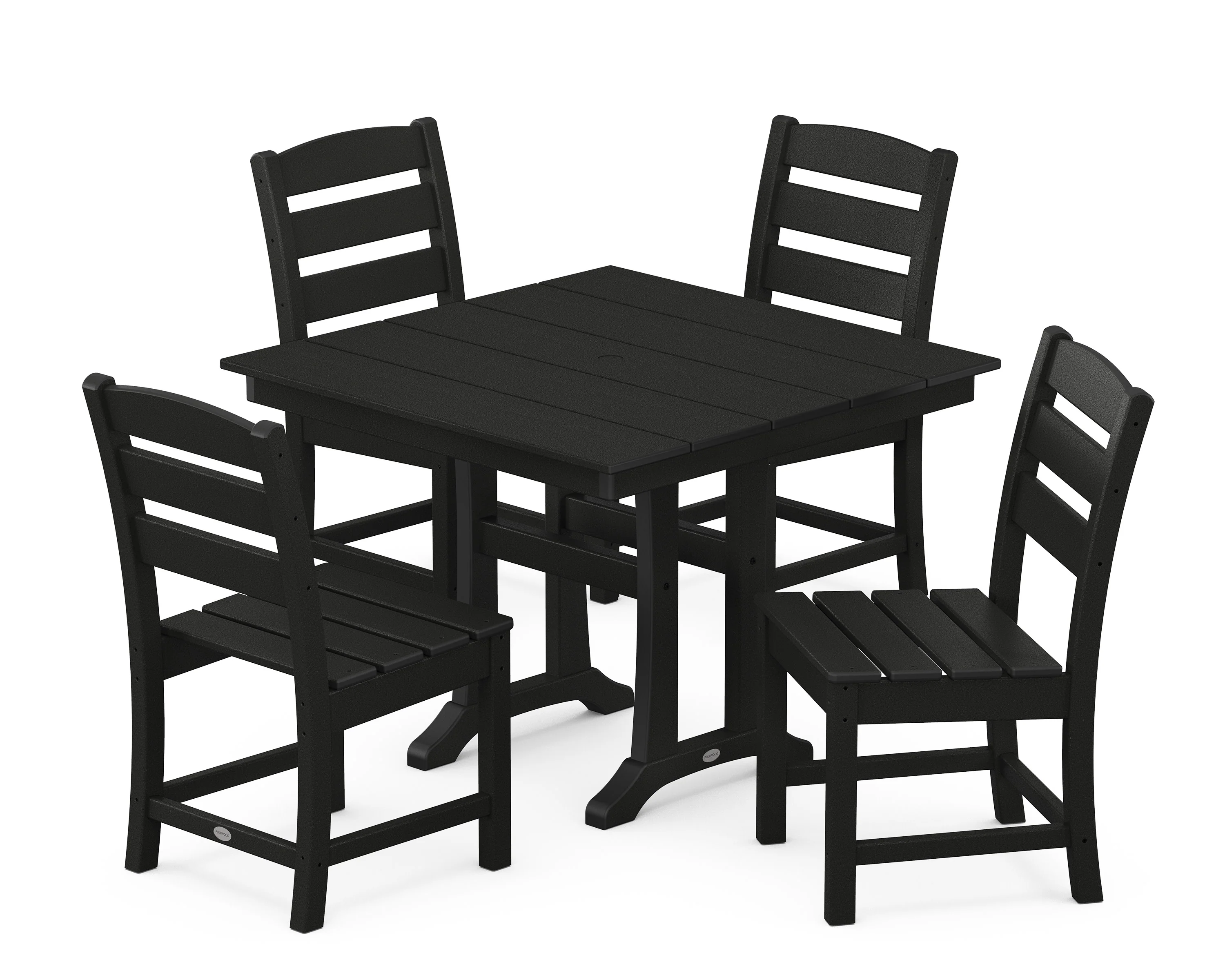 Lakeside 5-Piece Farmhouse Trestle Side Chair Dining Set - Image 11