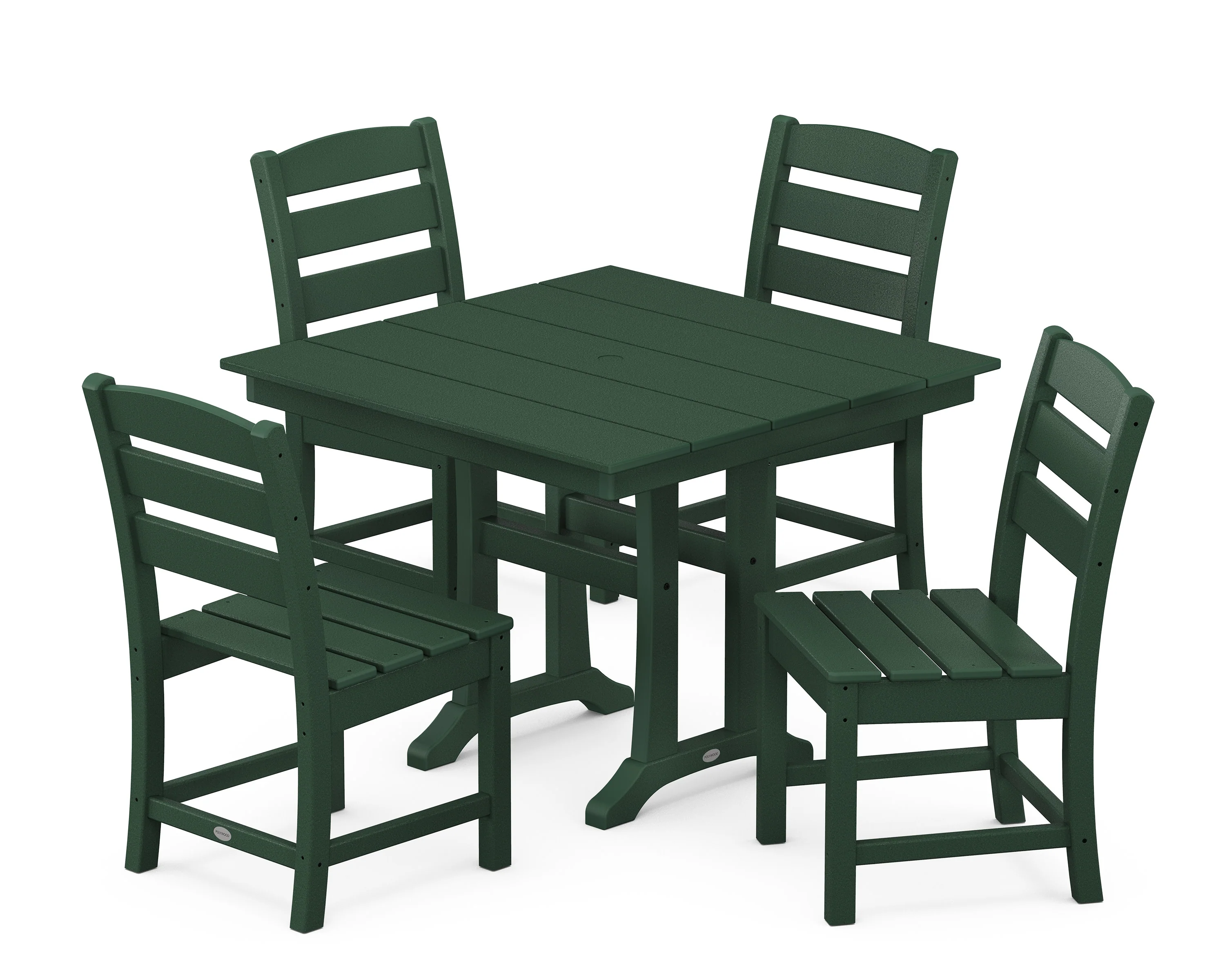 Lakeside 5-Piece Farmhouse Trestle Side Chair Dining Set - Image 12