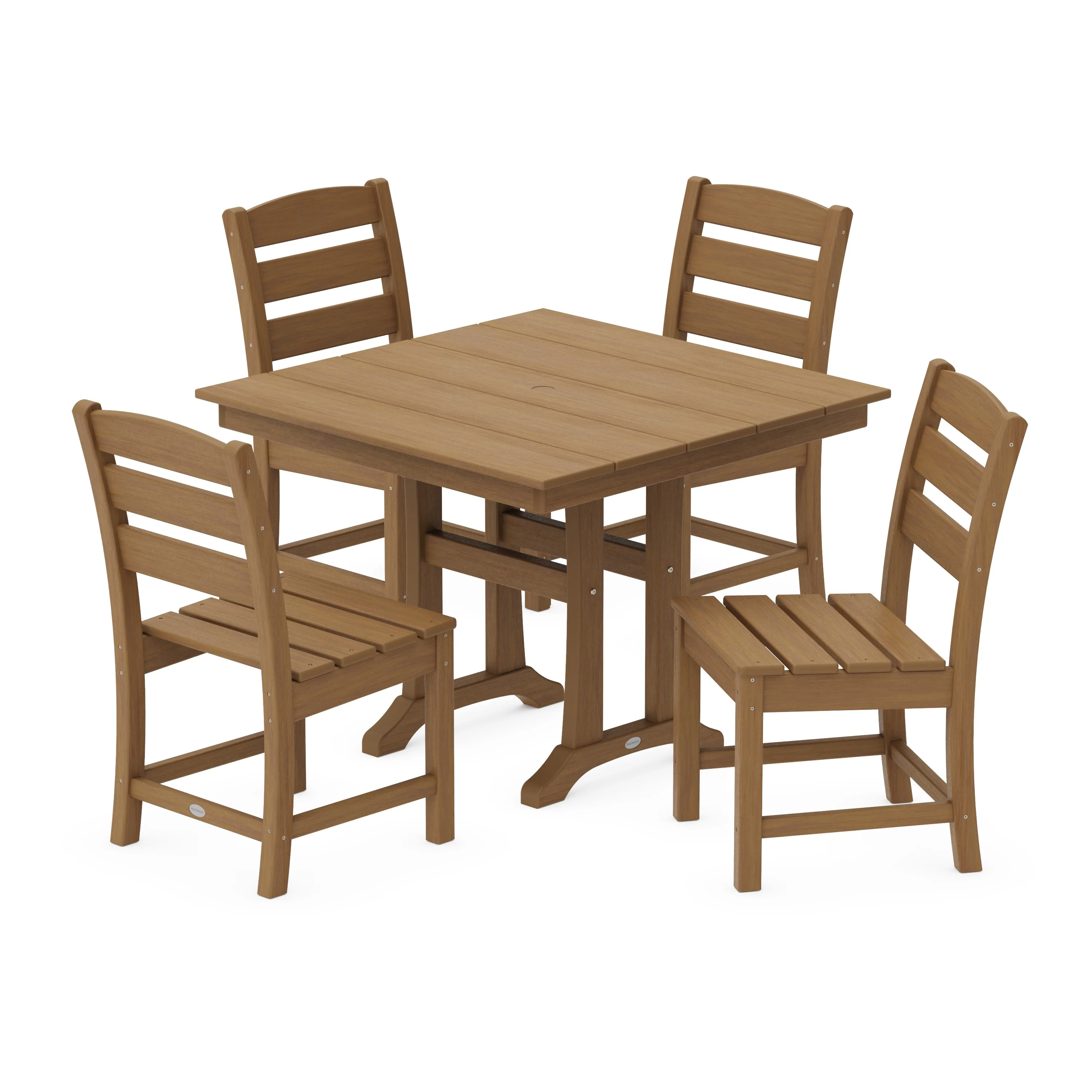 Lakeside 5-Piece Farmhouse Trestle Side Chair Dining Set - Image 13