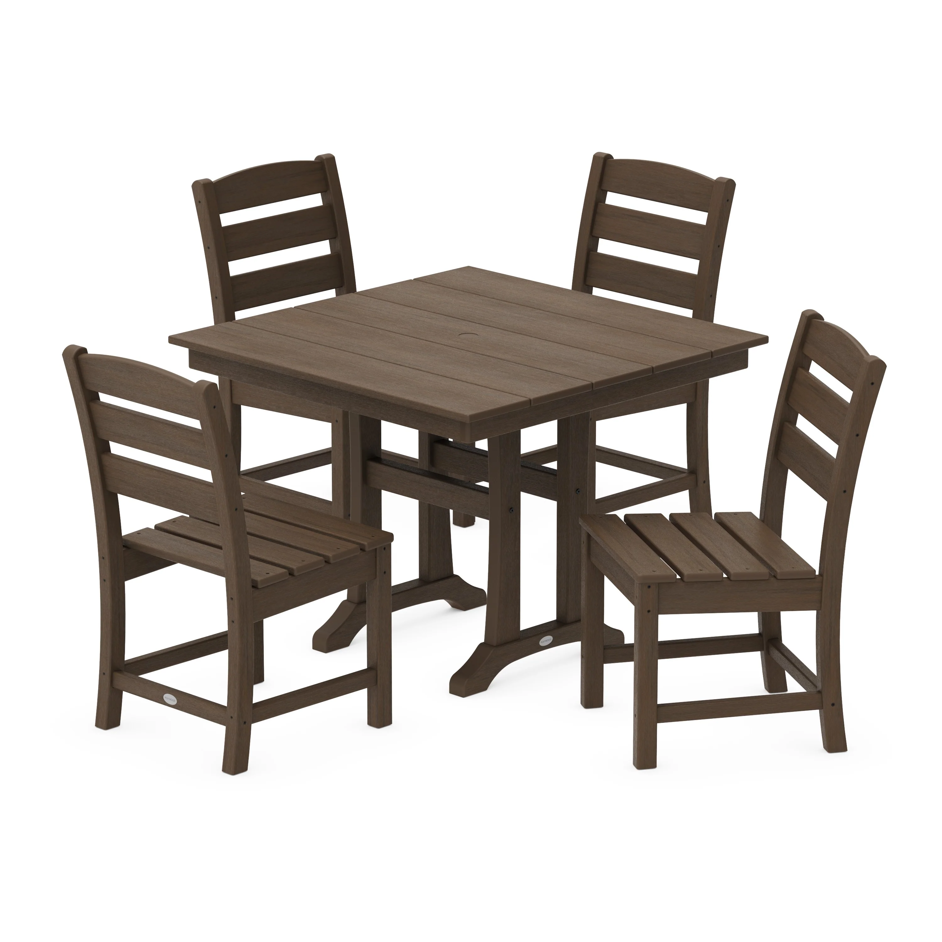 Lakeside 5-Piece Farmhouse Trestle Side Chair Dining Set - Image 14