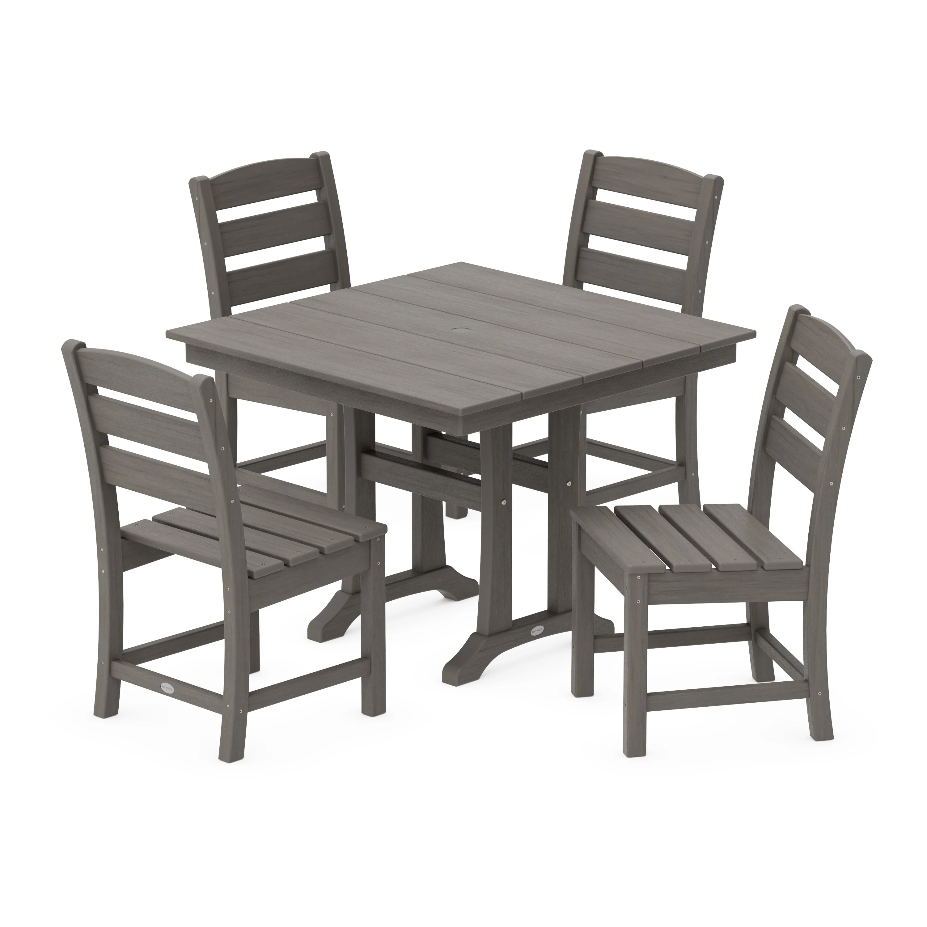 Lakeside 5-Piece Farmhouse Trestle Side Chair Dining Set - Image 15