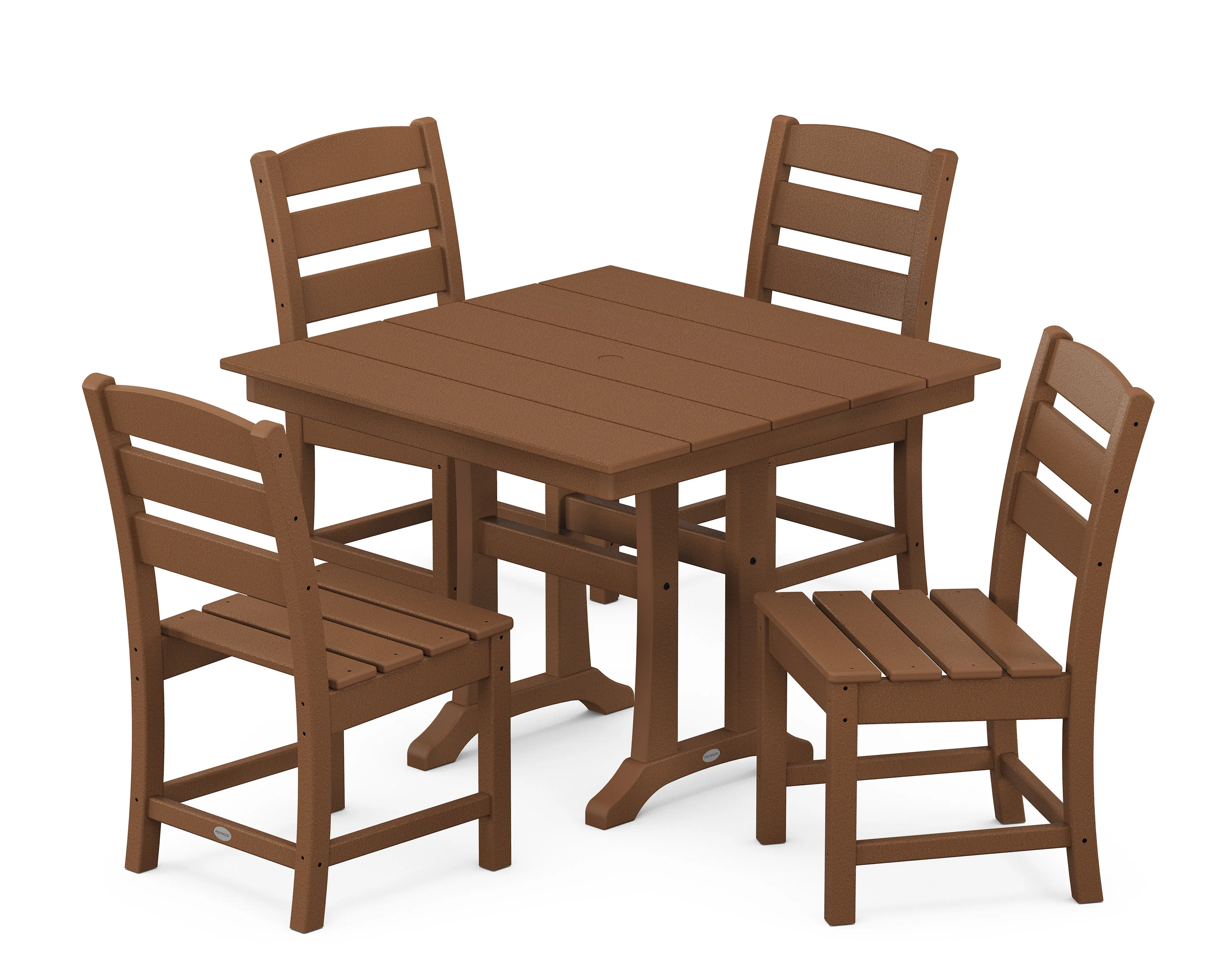 Lakeside 5-Piece Farmhouse Trestle Side Chair Dining Set - Image 8