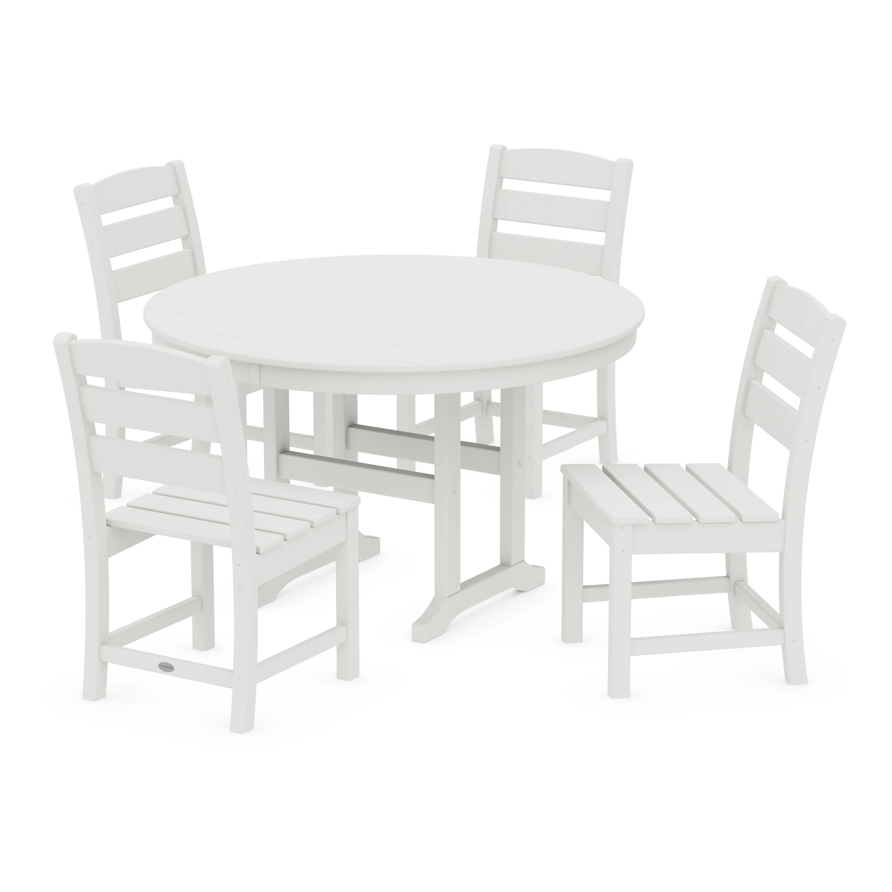 Lakeside 5-Piece Round Farmhouse Side Chair Dining Set - Image 11